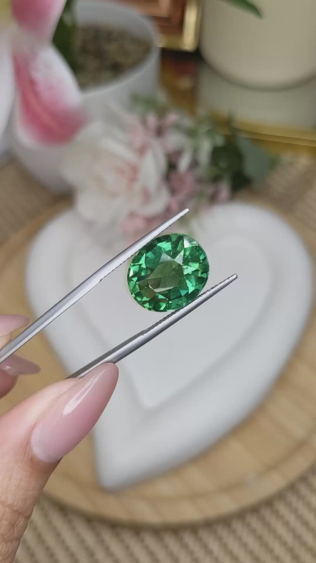 10.19 Ct. Bluish Green Prasiolite from Brazil Size Video