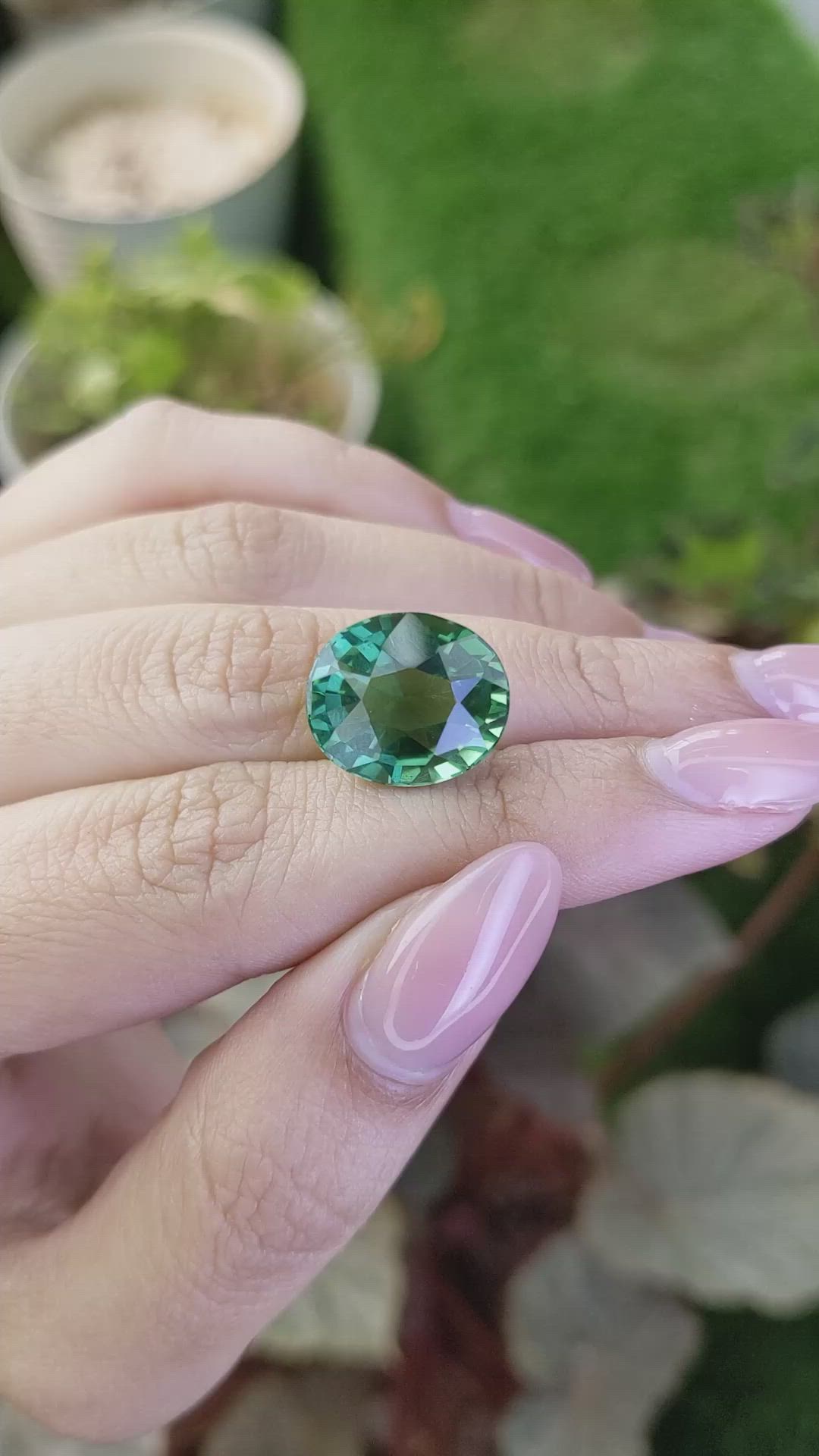 10.19 Ct. Bluish Green Prasiolite from Brazil Size Video