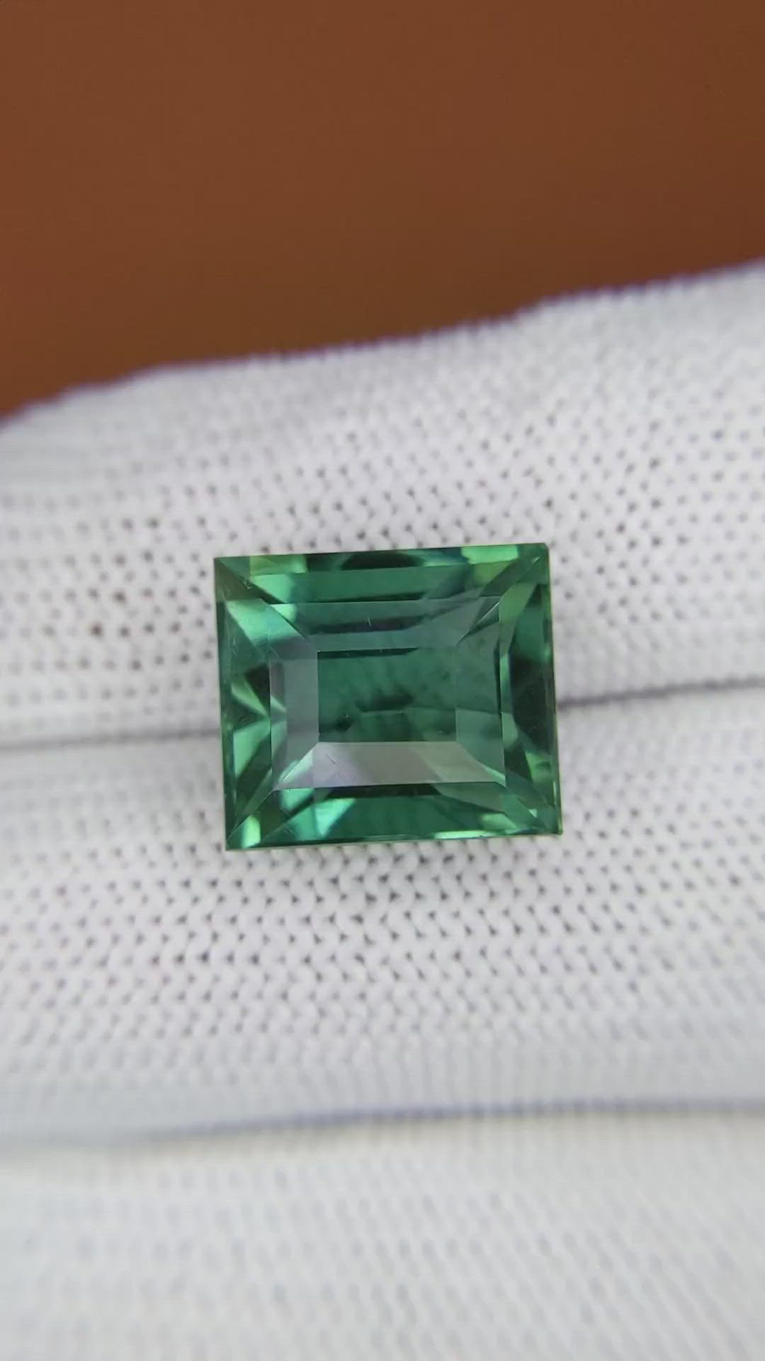 10.63 Ct. Bluish Green Prasiolite from Brazil Size Video