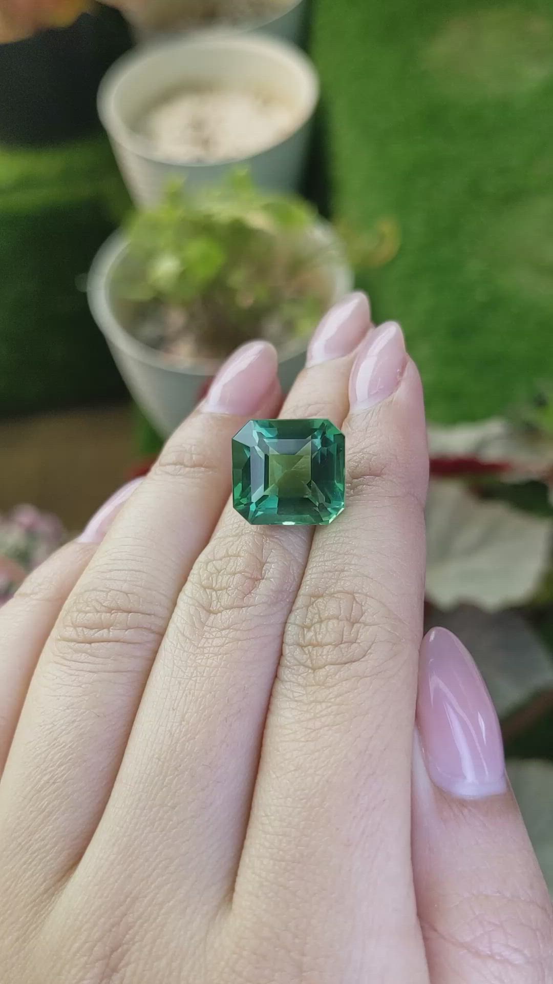 12.66 Ct. Green Prasiolite from Brazil Size Video