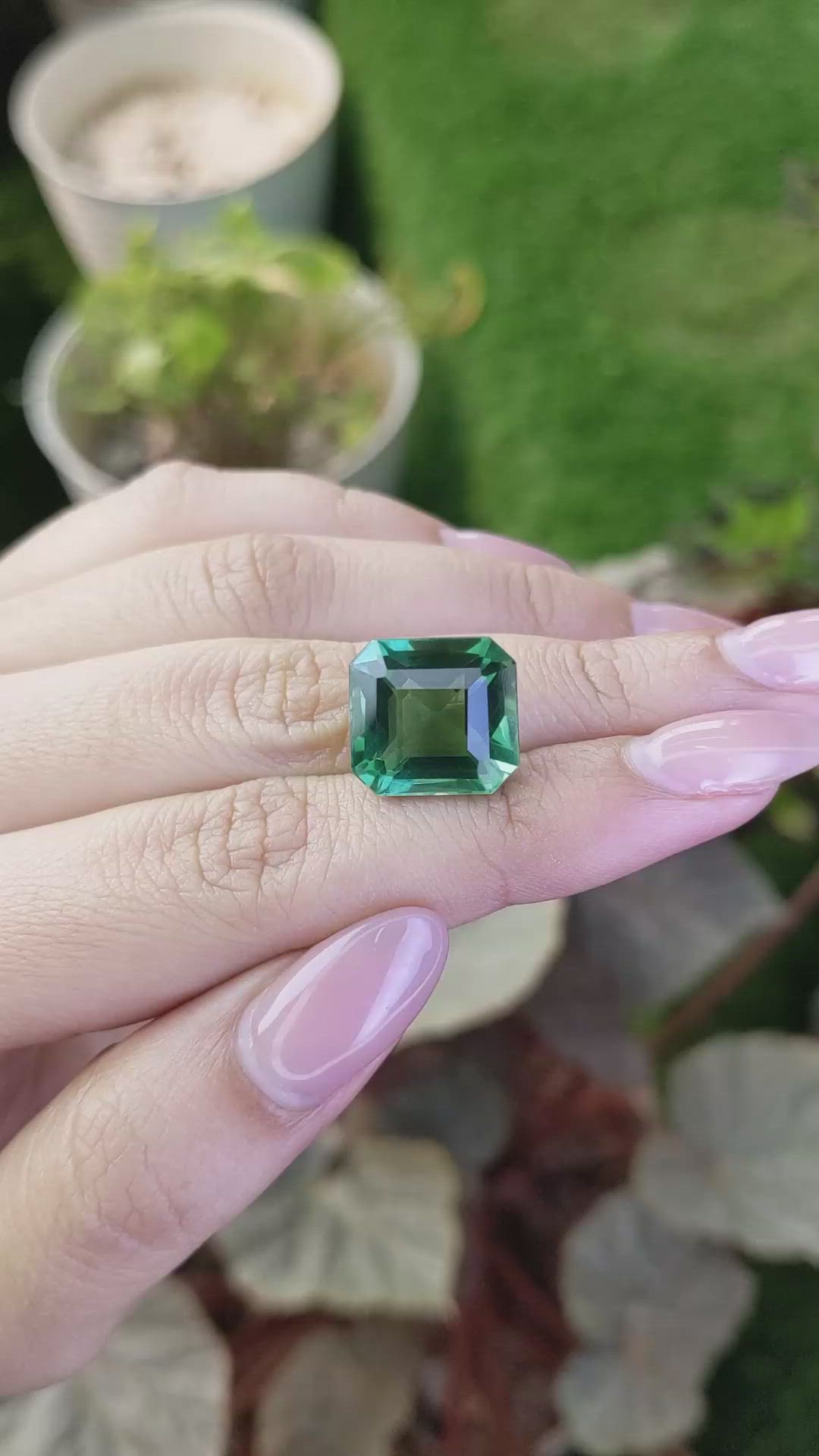 12.66 Ct. Green Prasiolite from Brazil Size Video