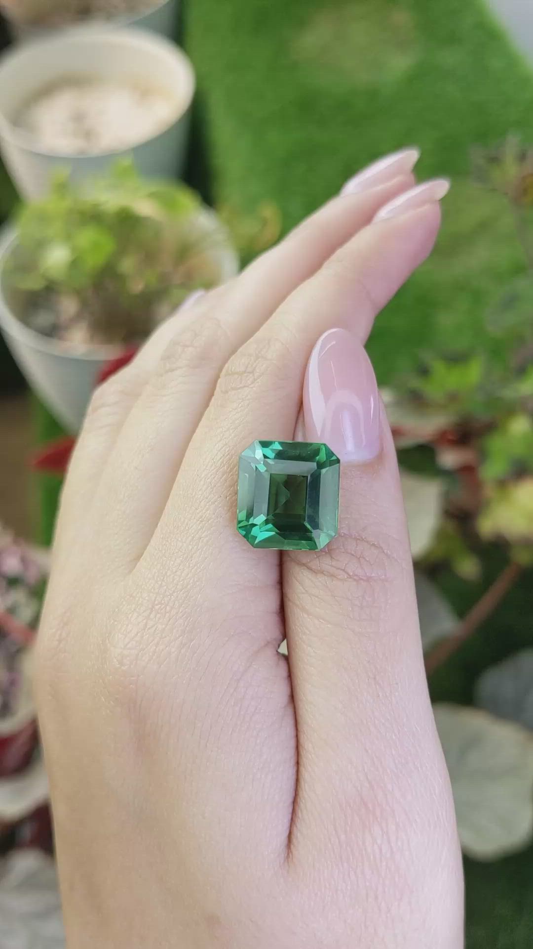 12.66 Ct. Green Prasiolite from Brazil Size Video