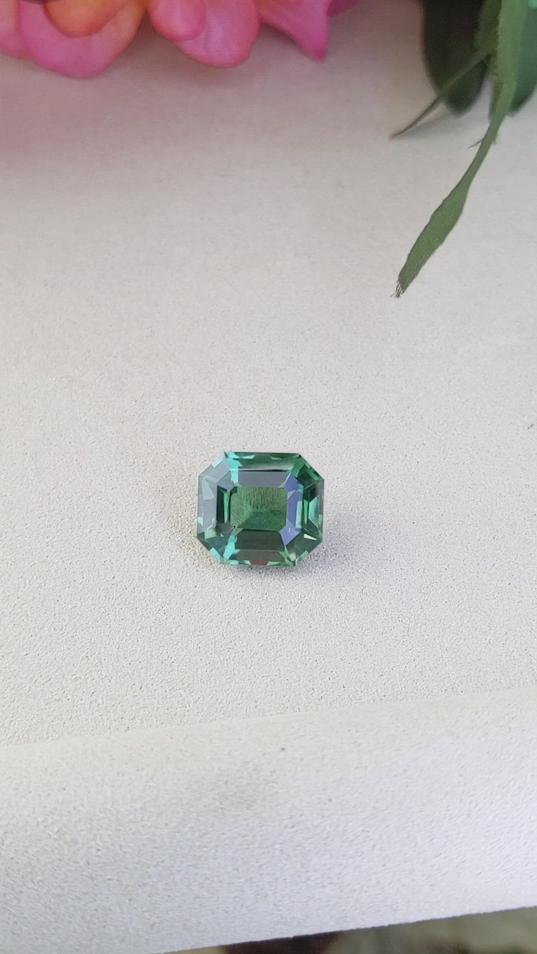 10.31 Ct. Bluish Green Prasiolite from Brazil Size Video