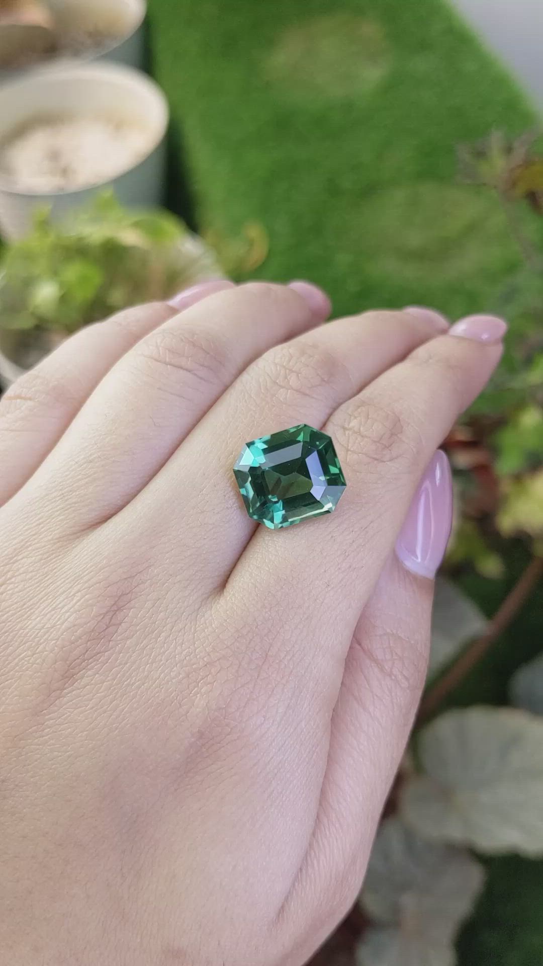 10.31 Ct. Bluish Green Prasiolite from Brazil Size Video