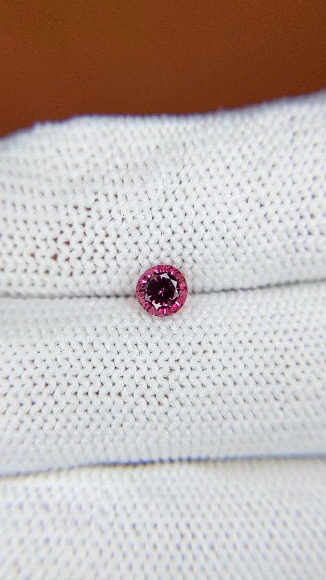 0.59 Ct. Purplish Pink Rhodolite Garnet from Ceylon (Sri Lanka) Size Video
