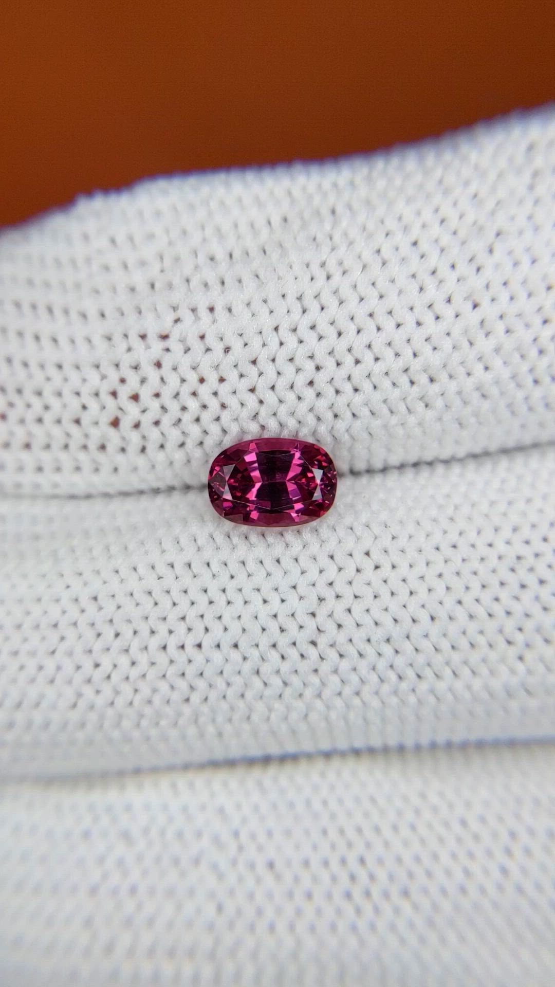 1.08 Ct. Purplish Pink Rhodolite Garnet from Ceylon (Sri Lanka) Size Video