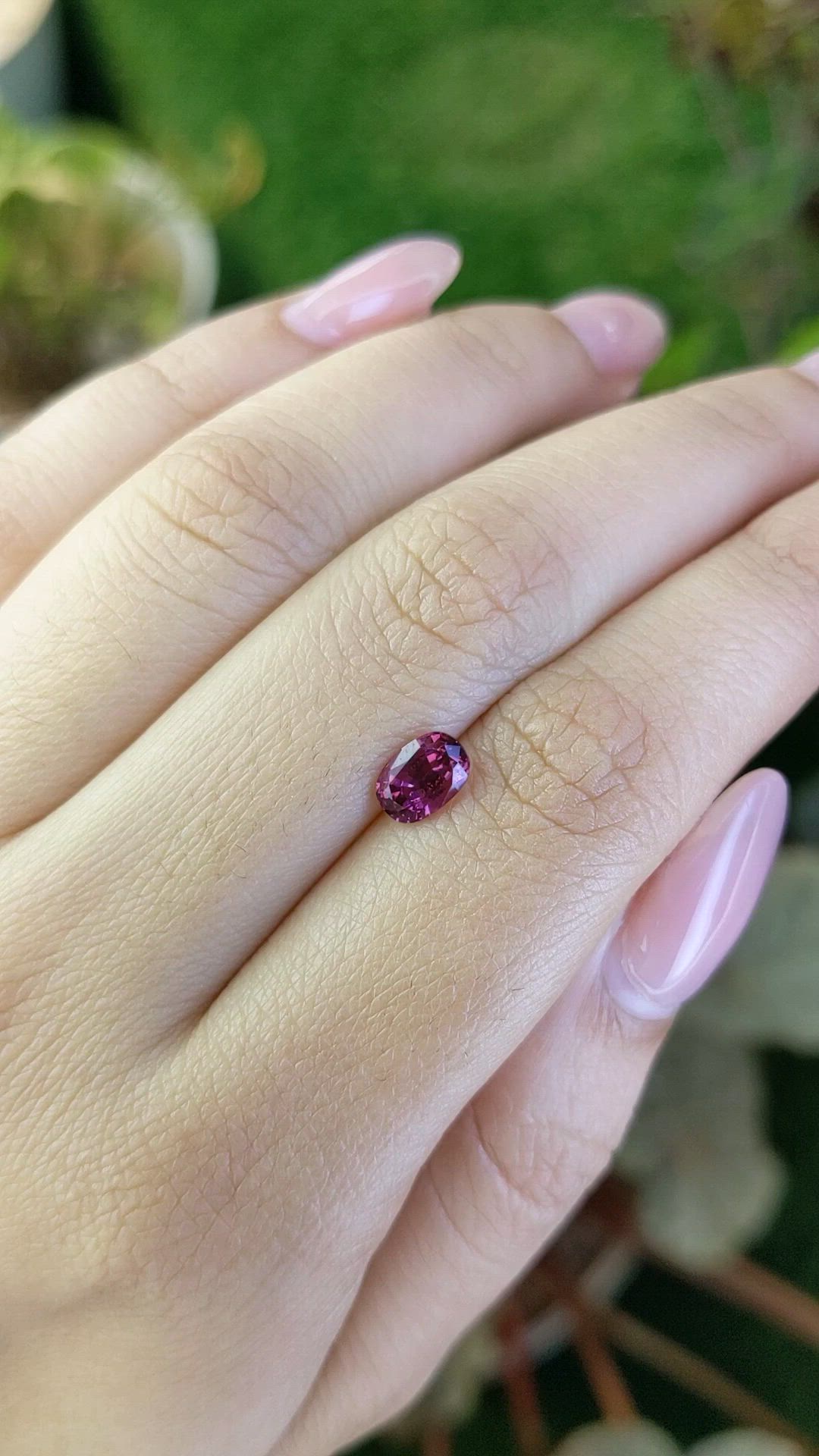 1.08 Ct. Purplish Pink Rhodolite Garnet from Ceylon (Sri Lanka) Size Video