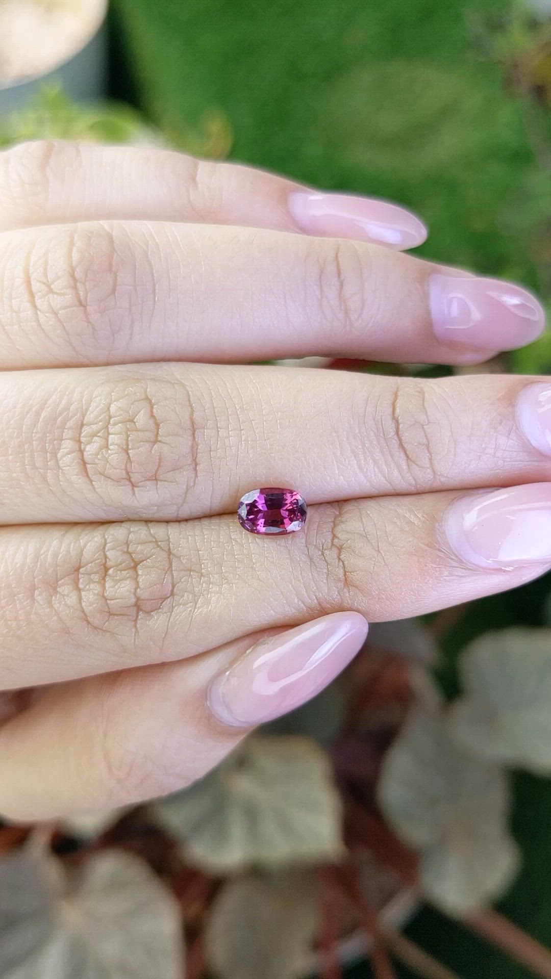 1.08 Ct. Purplish Pink Rhodolite Garnet from Ceylon (Sri Lanka) Size Video