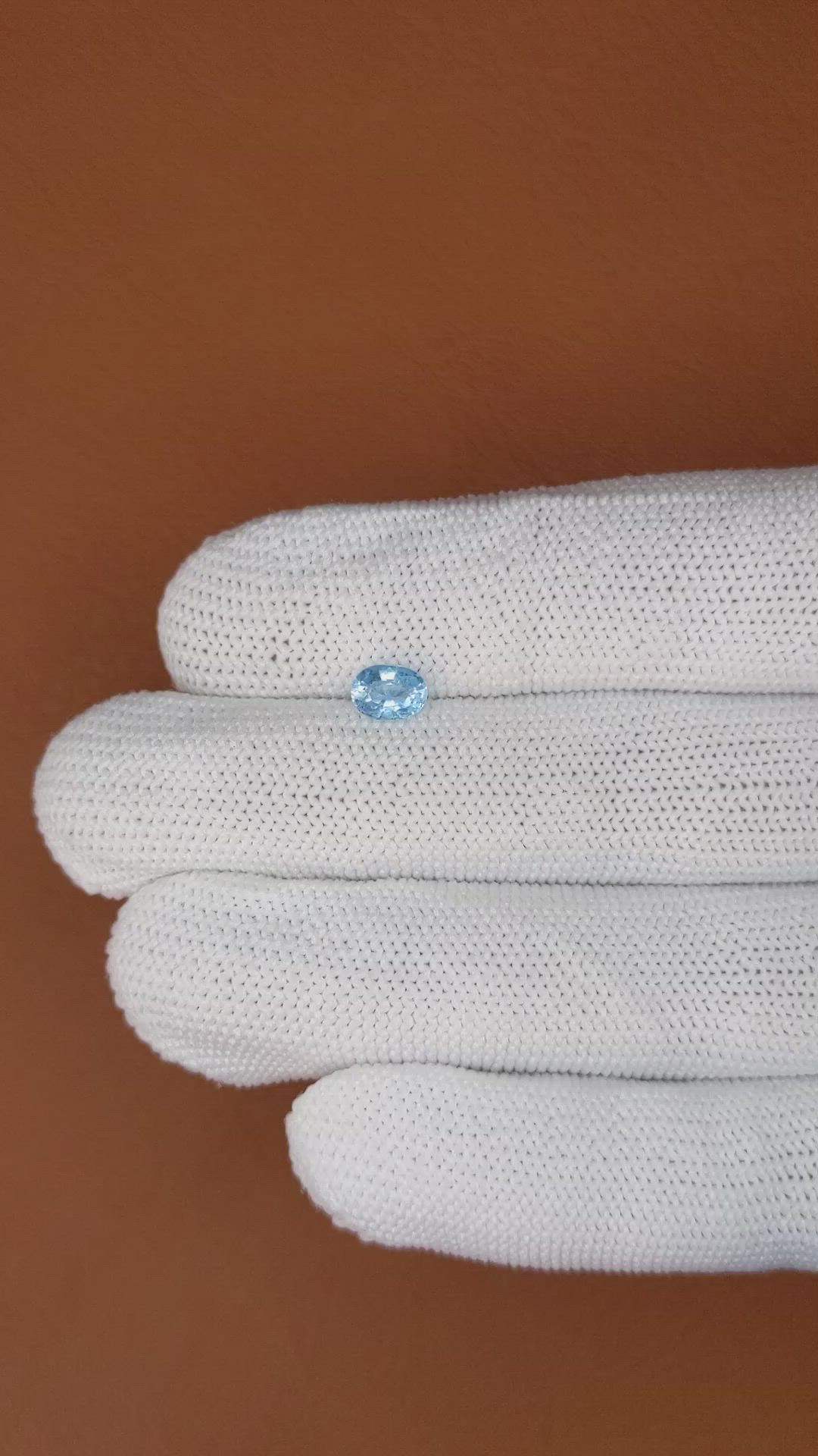 0.73 Ct. Sky Blue Topaz from Brazil Size Video