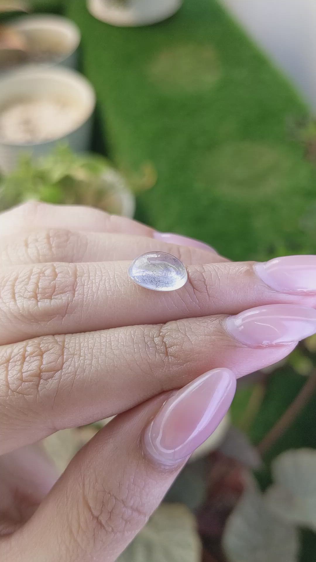 3.06 Ct. White Cabochon Quartz from Brazil Size Video