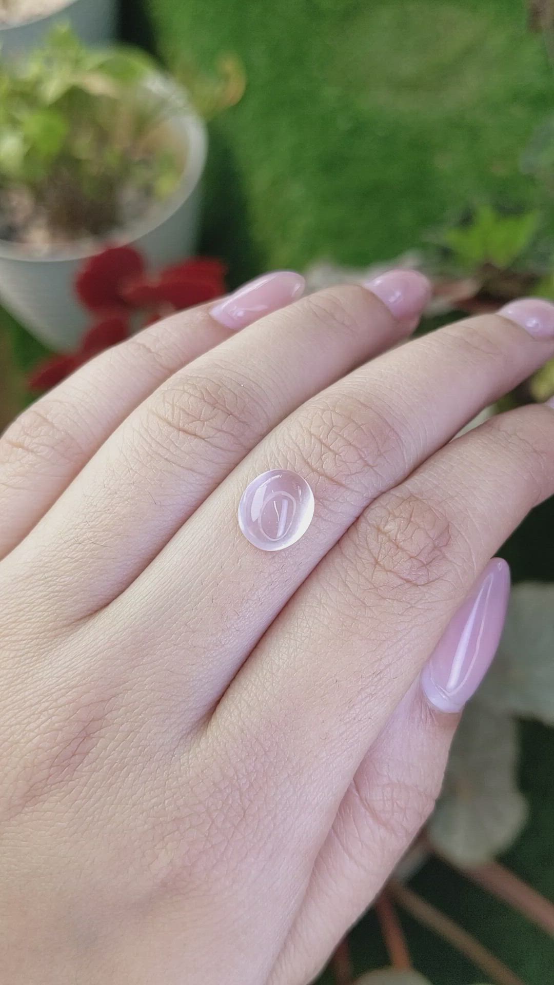 3.05 Ct. Pink Cabochon Rose Quartz from Brazil Size Video
