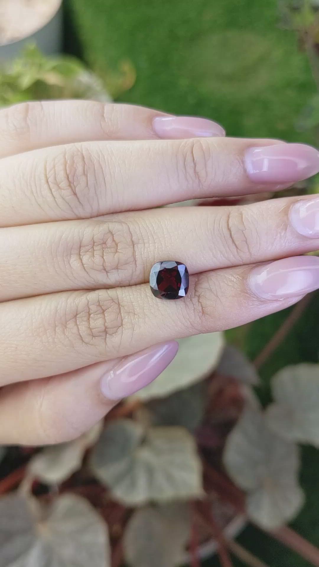 2.63 Ct. Red Garnet from Ceylon (Sri Lanka) Size Video