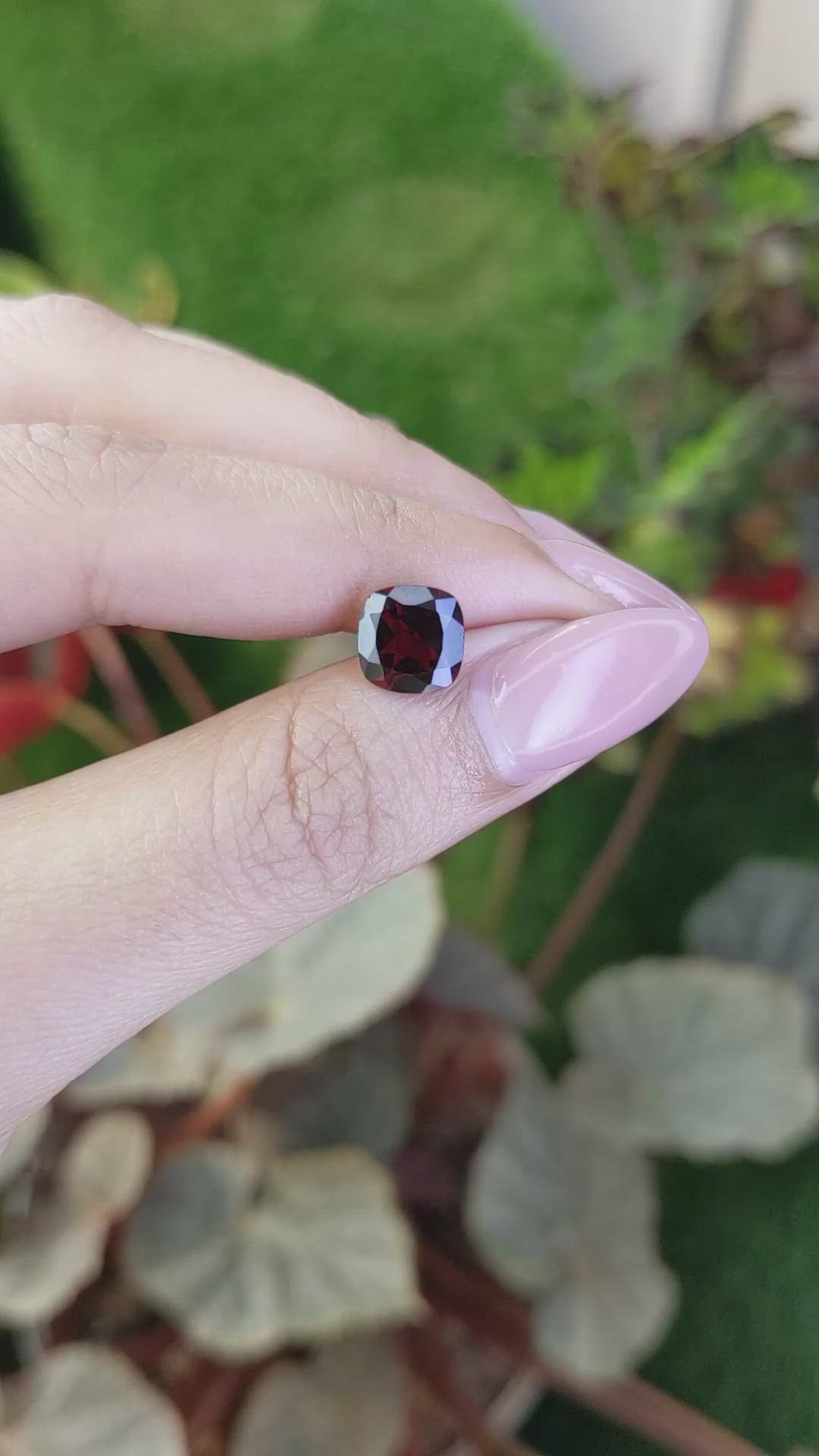 2.63 Ct. Red Garnet from Ceylon (Sri Lanka) Size Video