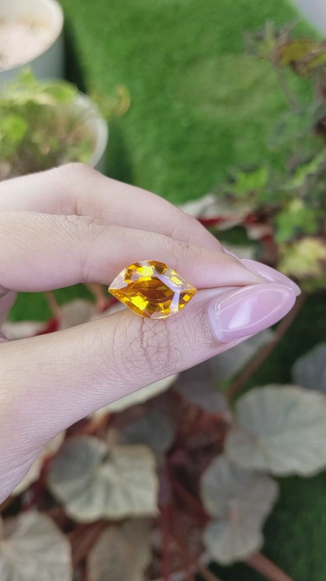 10.73 Ct. Yellowish Orange Citrine from Brazil Size Video