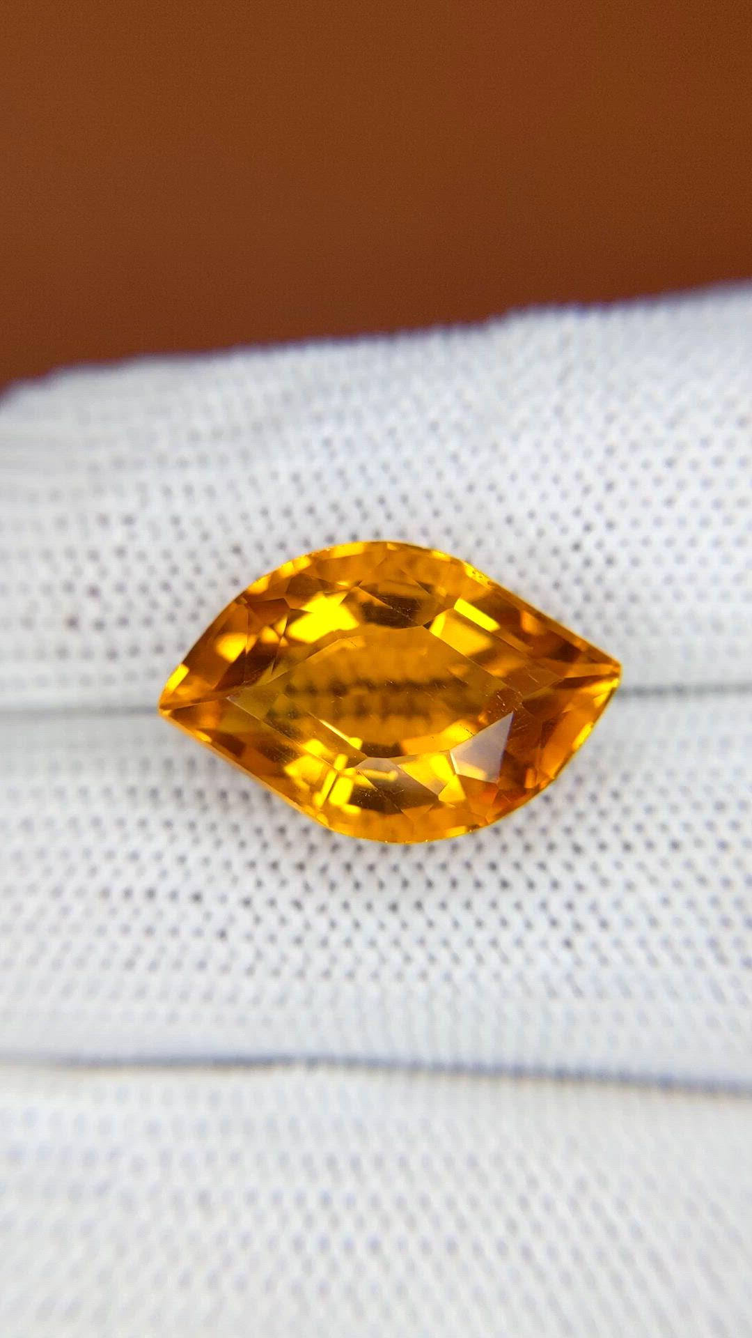10.73 Ct. Yellowish Orange Citrine from Brazil Size Video