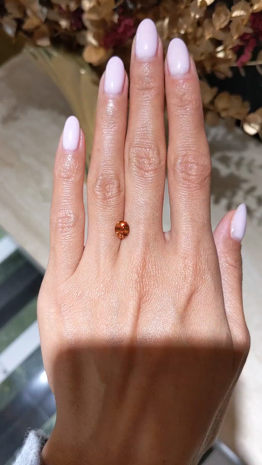 1.48 Ct. Orange Spessartite Garnet from Brazil Size Video