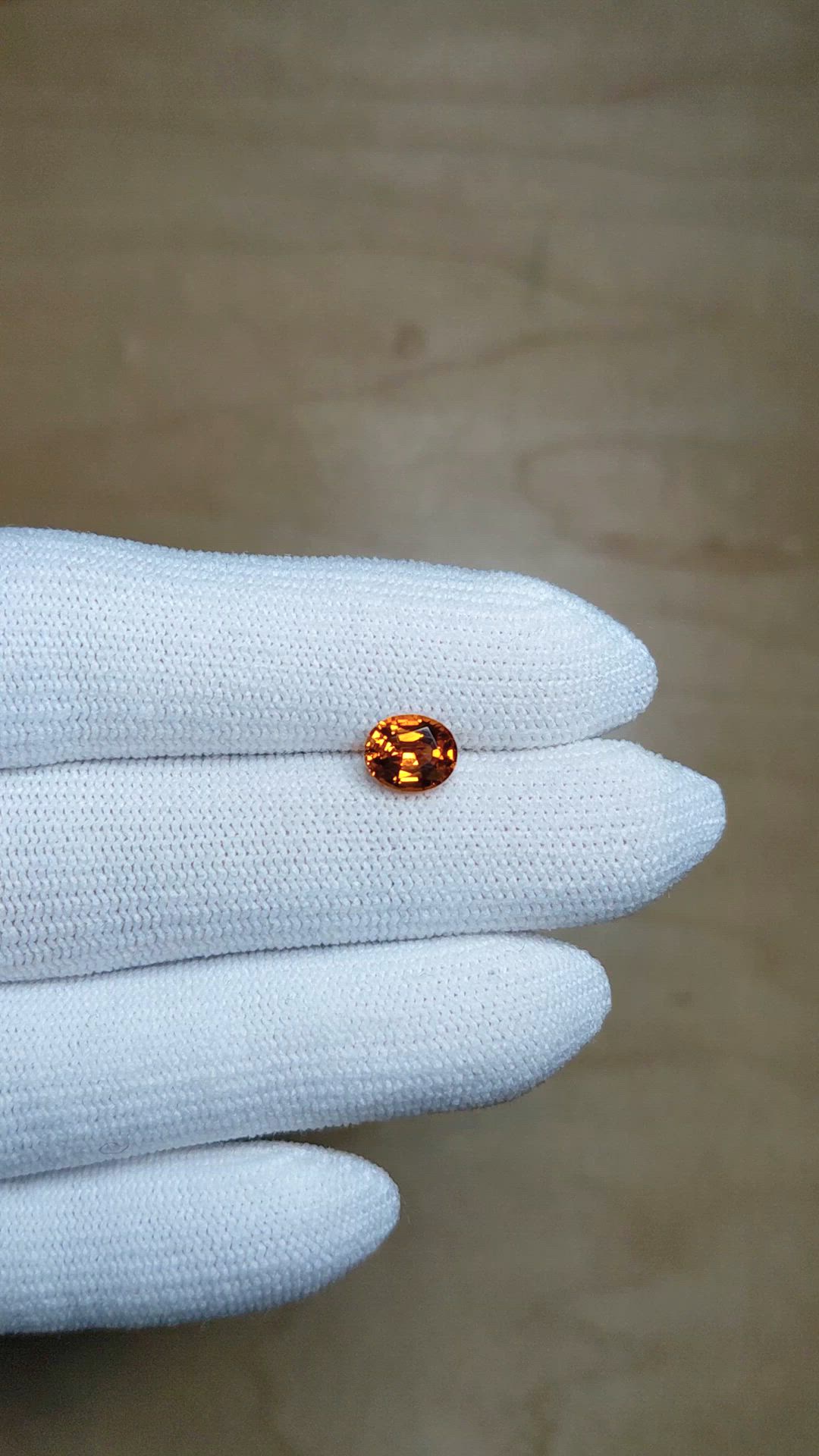 1.48 Ct. Orange Spessartite Garnet from Brazil Size Video