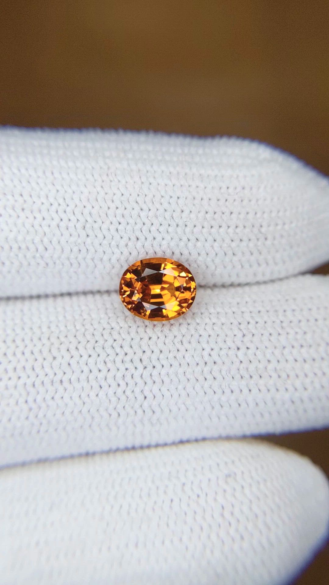 1.48 Ct. Orange Spessartite Garnet from Brazil Size Video
