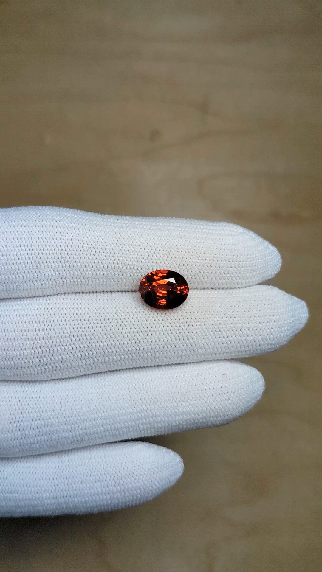 3.93 Ct. Orange Spessartite Garnet from Brazil Size Video