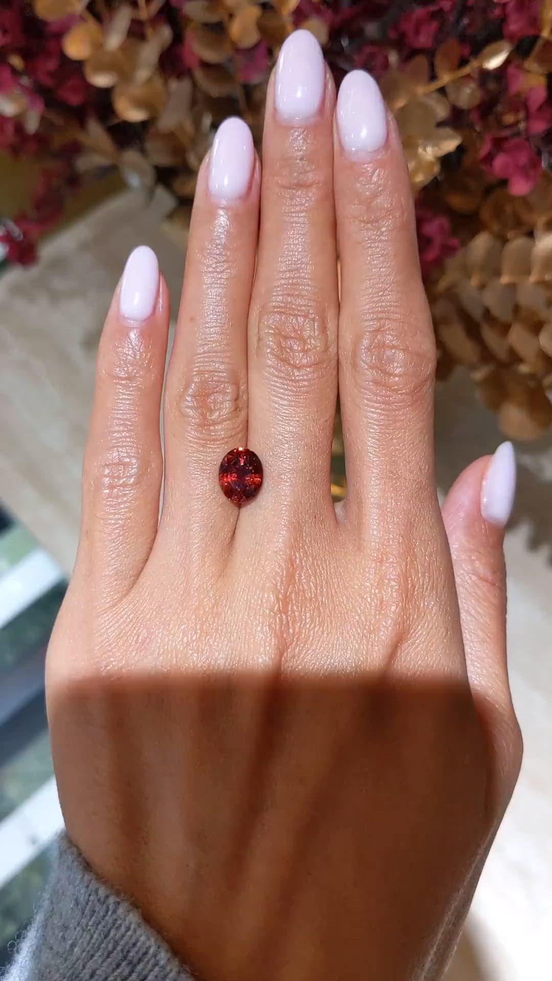3.93 Ct. Orange Spessartite Garnet from Brazil Size Video