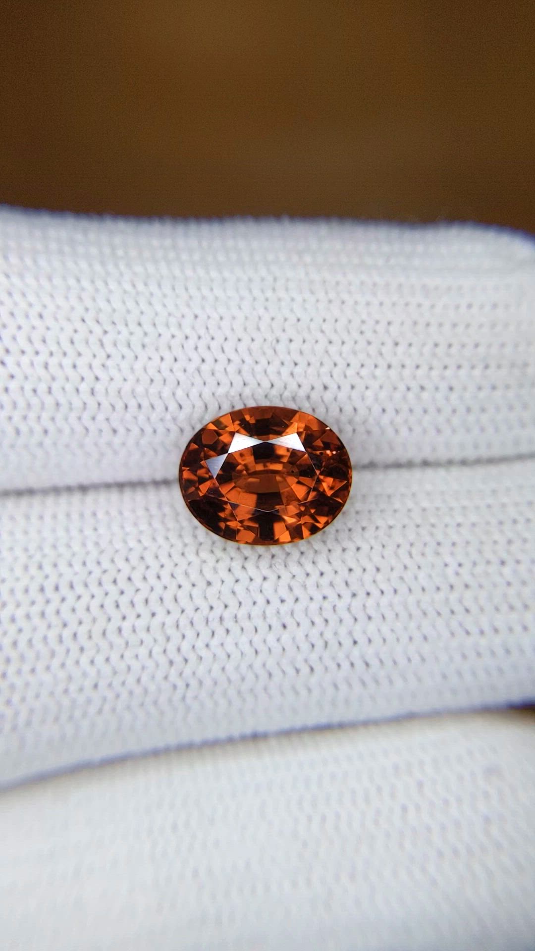 3.93 Ct. Orange Spessartite Garnet from Brazil Size Video