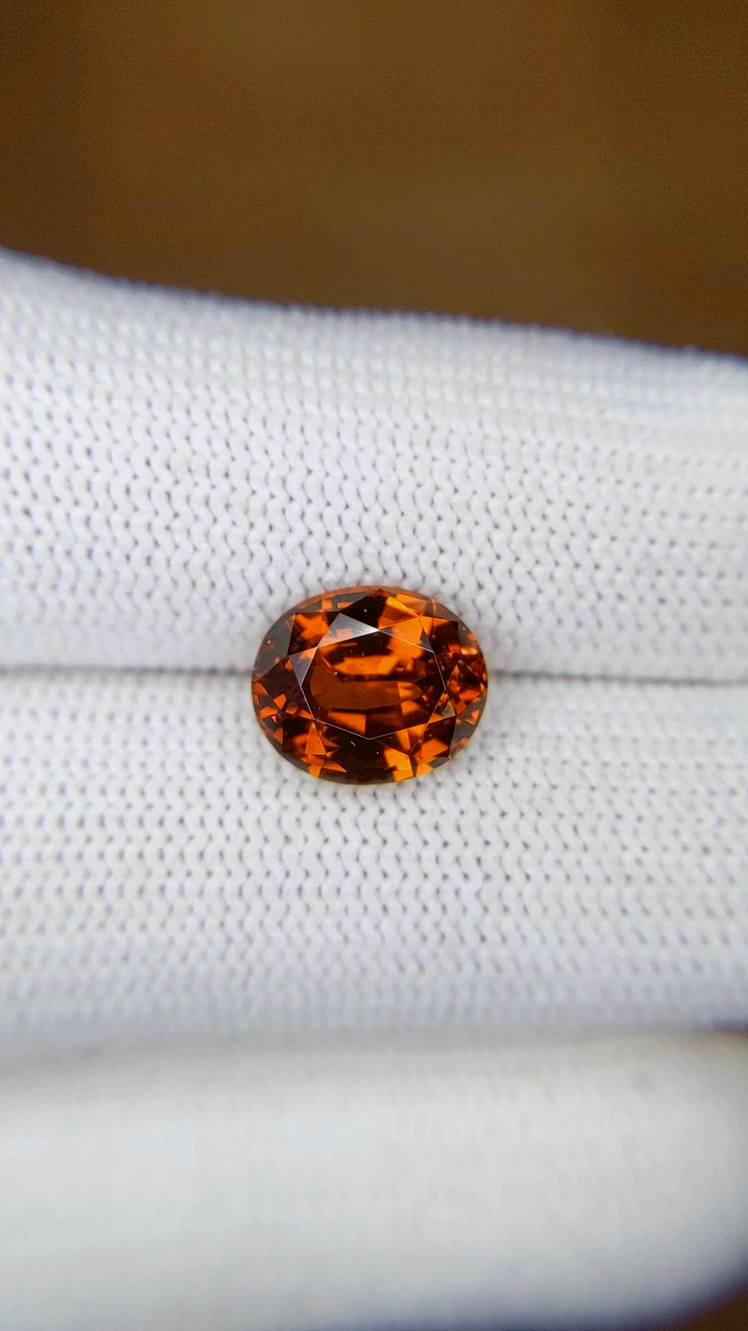 3.74 Ct. Orange Spessartite Garnet from Brazil Size Video