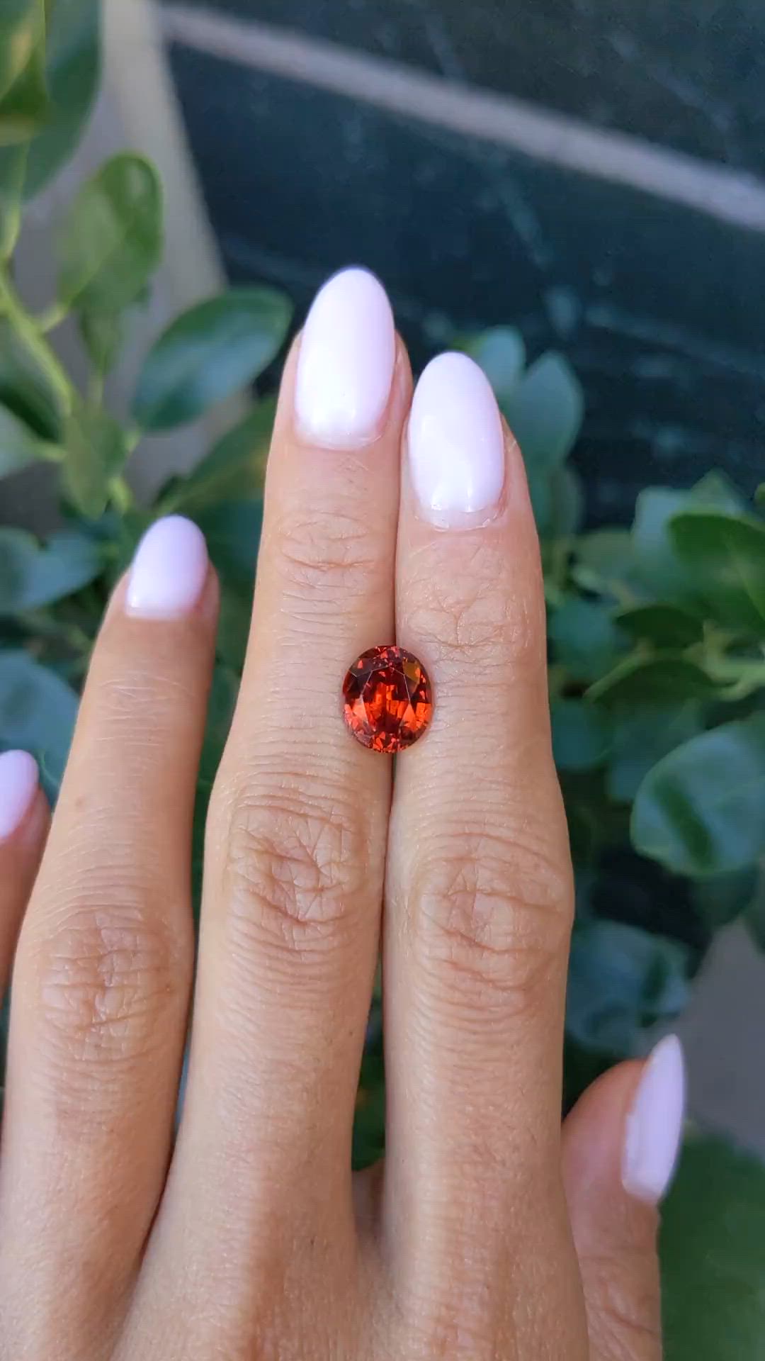 3.74 Ct. Orange Spessartite Garnet from Brazil Size Video