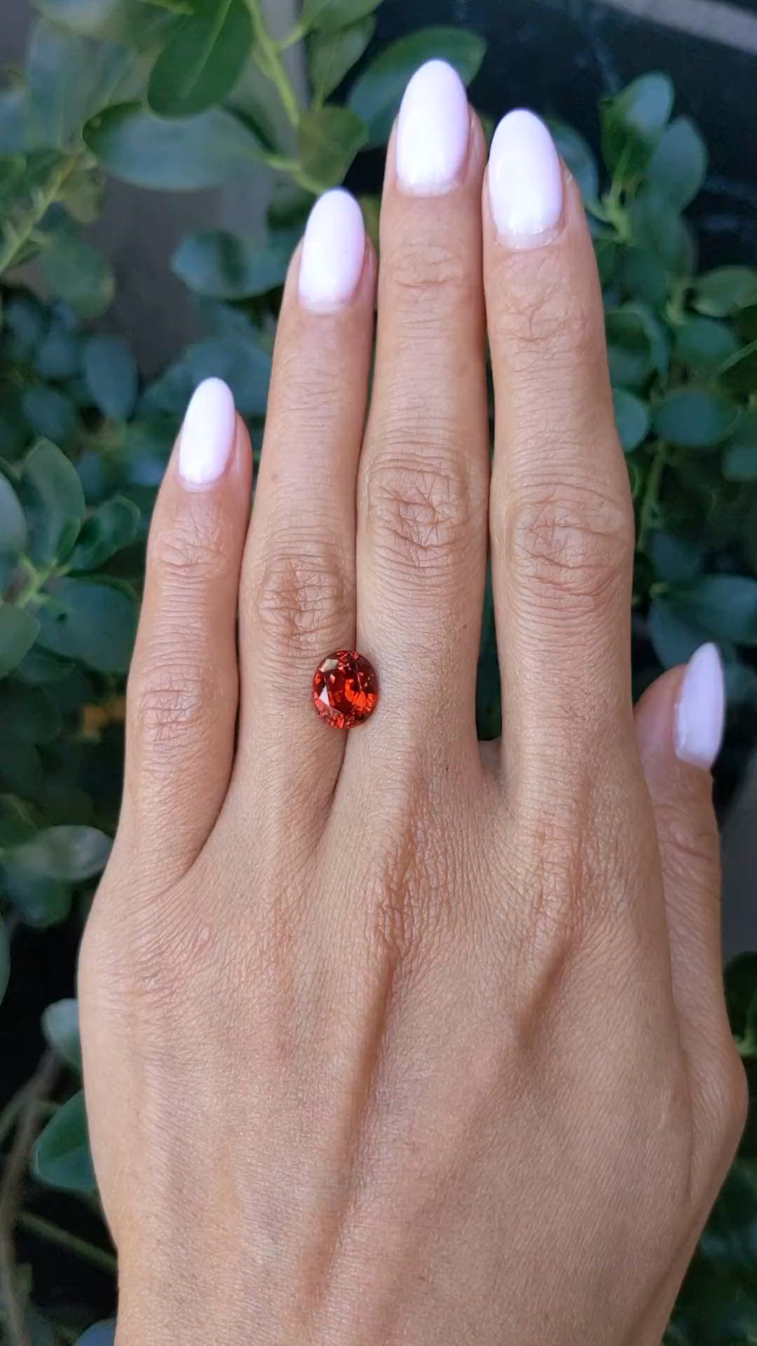 3.74 Ct. Orange Spessartite Garnet from Brazil Size Video