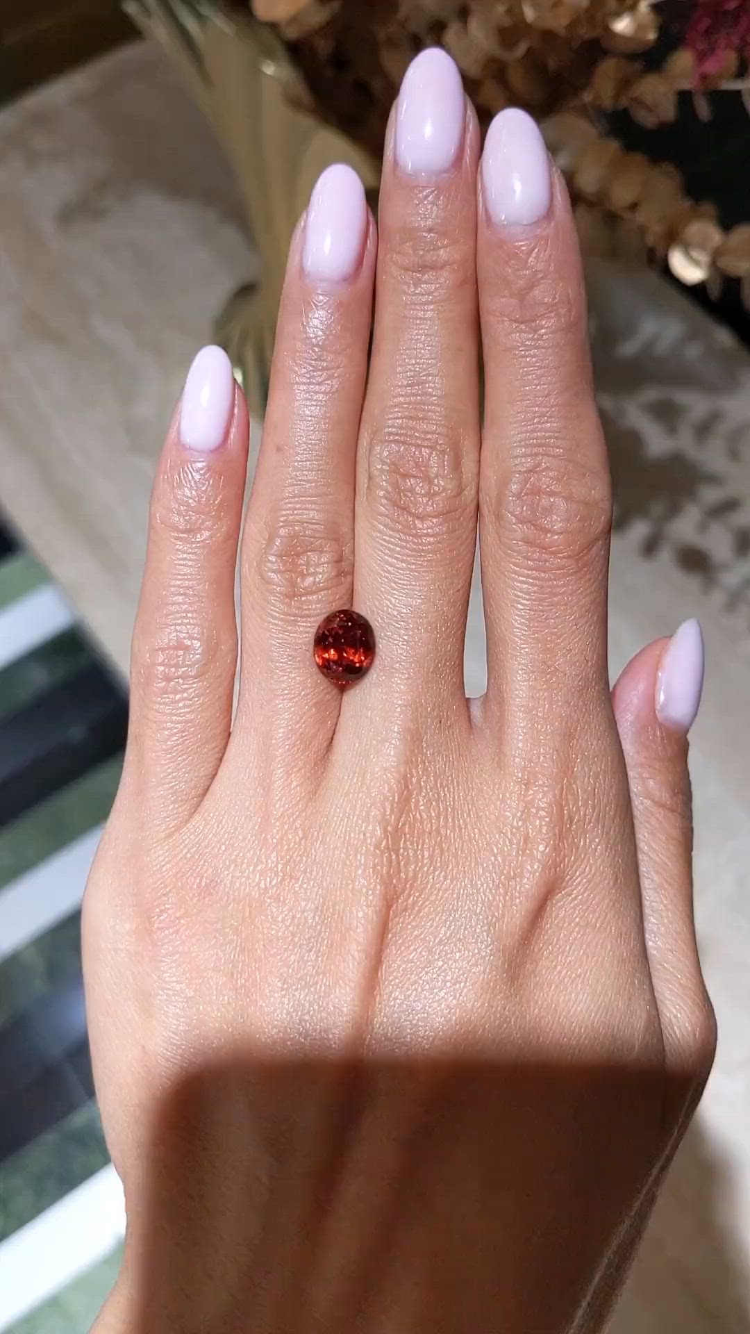 3.74 Ct. Orange Spessartite Garnet from Brazil Size Video