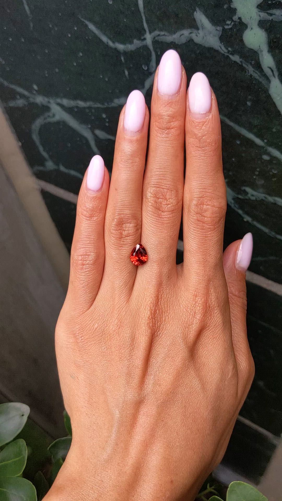 2.75 Ct. Reddish Orange Spessartite Garnet from Brazil Size Video