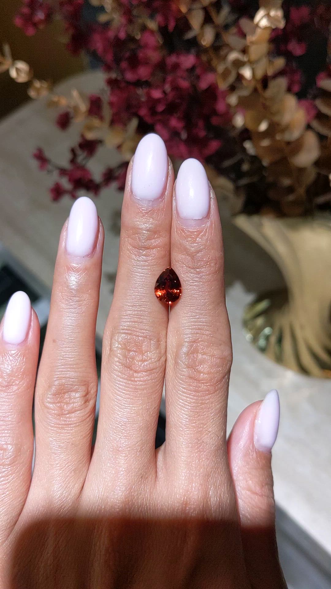 2.75 Ct. Reddish Orange Spessartite Garnet from Brazil Size Video