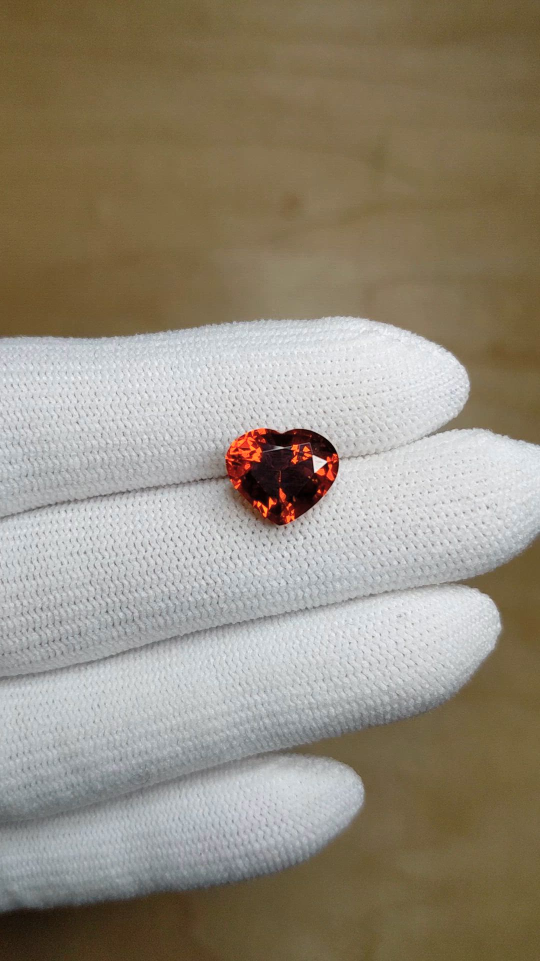 4.14 Ct. Reddish Orange Spessartite Garnet from Brazil Size Video
