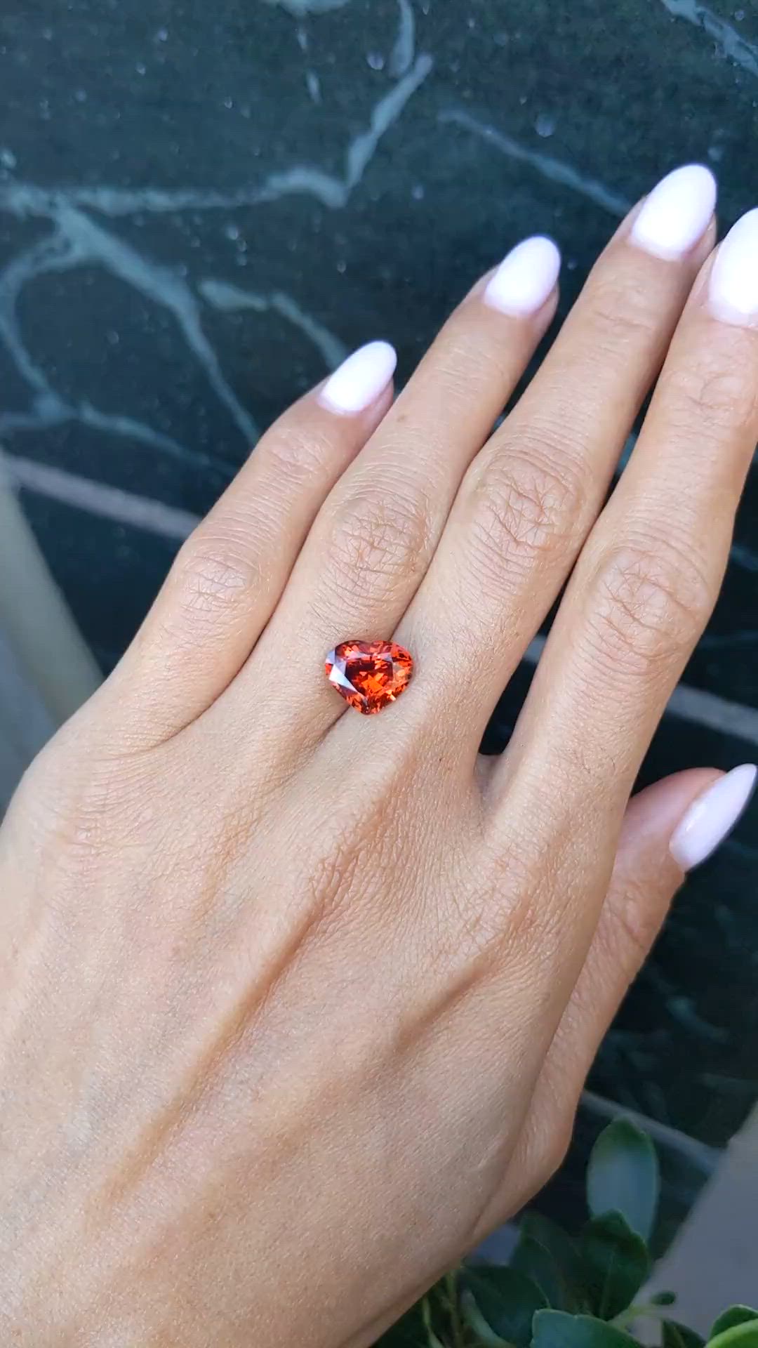 4.14 Ct. Reddish Orange Spessartite Garnet from Brazil Size Video