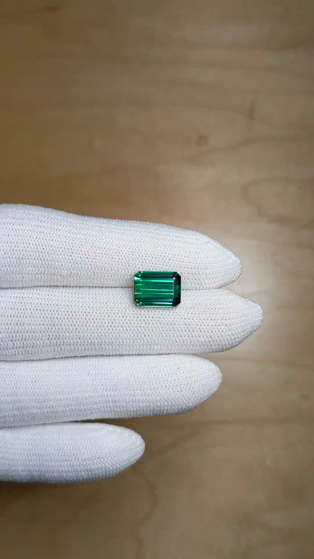 3.68 Ct. Bluish Green Tourmaline from Brazil Size Video