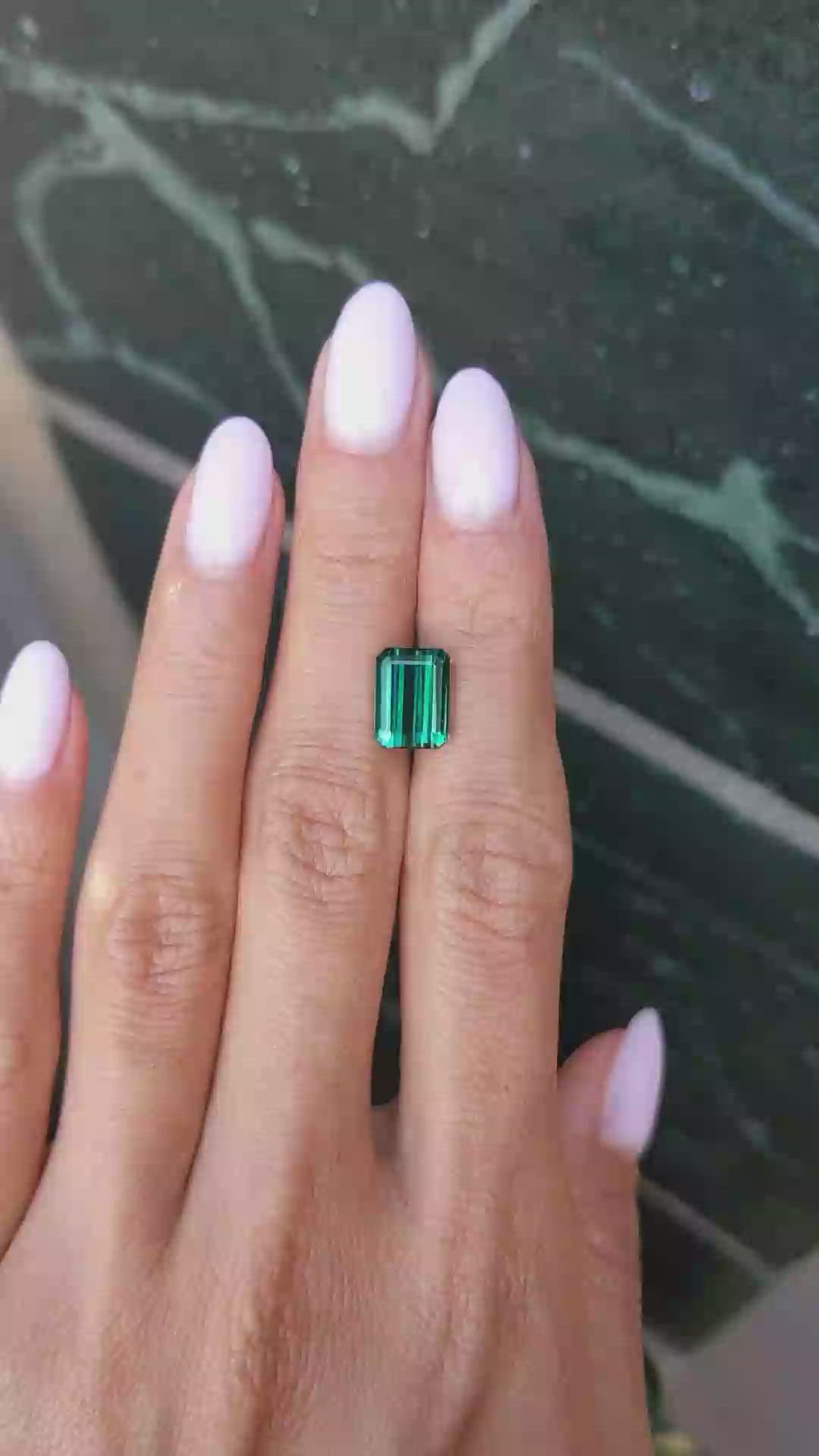 3.68 Ct. Bluish Green Tourmaline from Brazil Size Video
