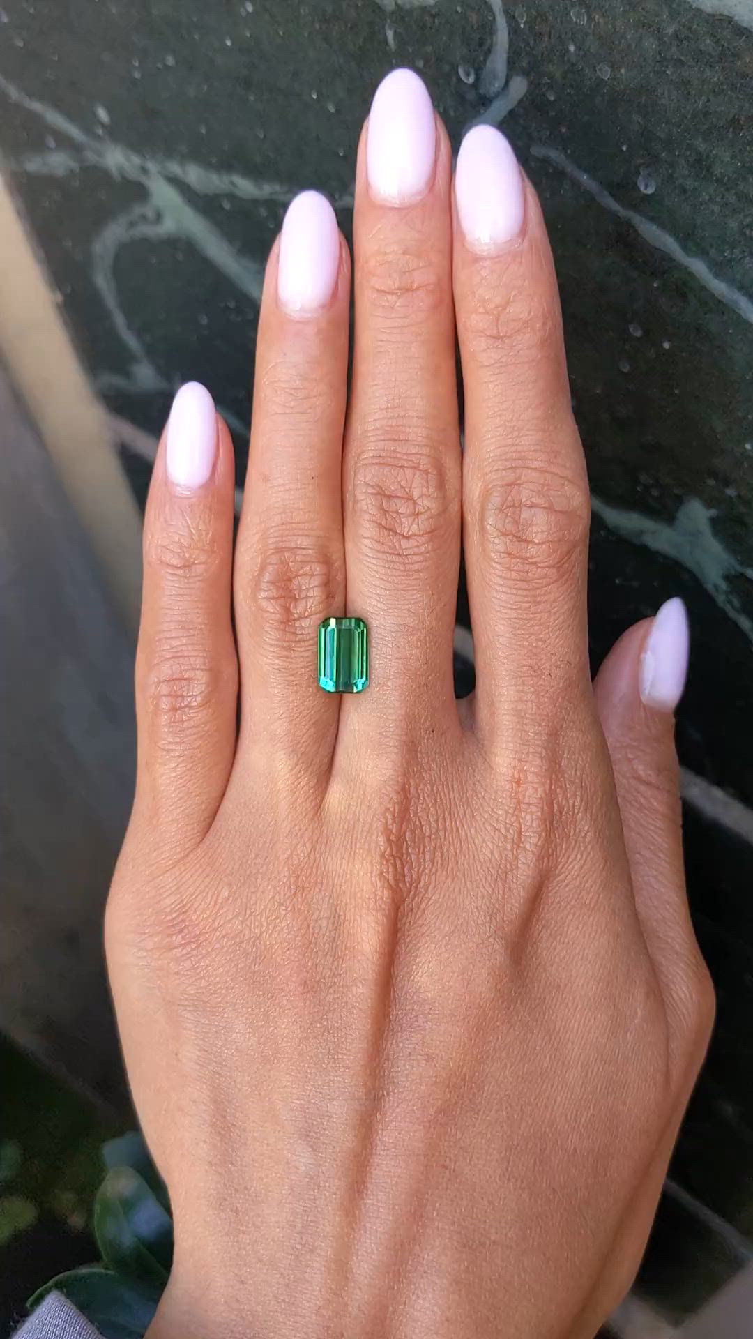 2.84 Ct. Green Tourmaline from Brazil Size Video