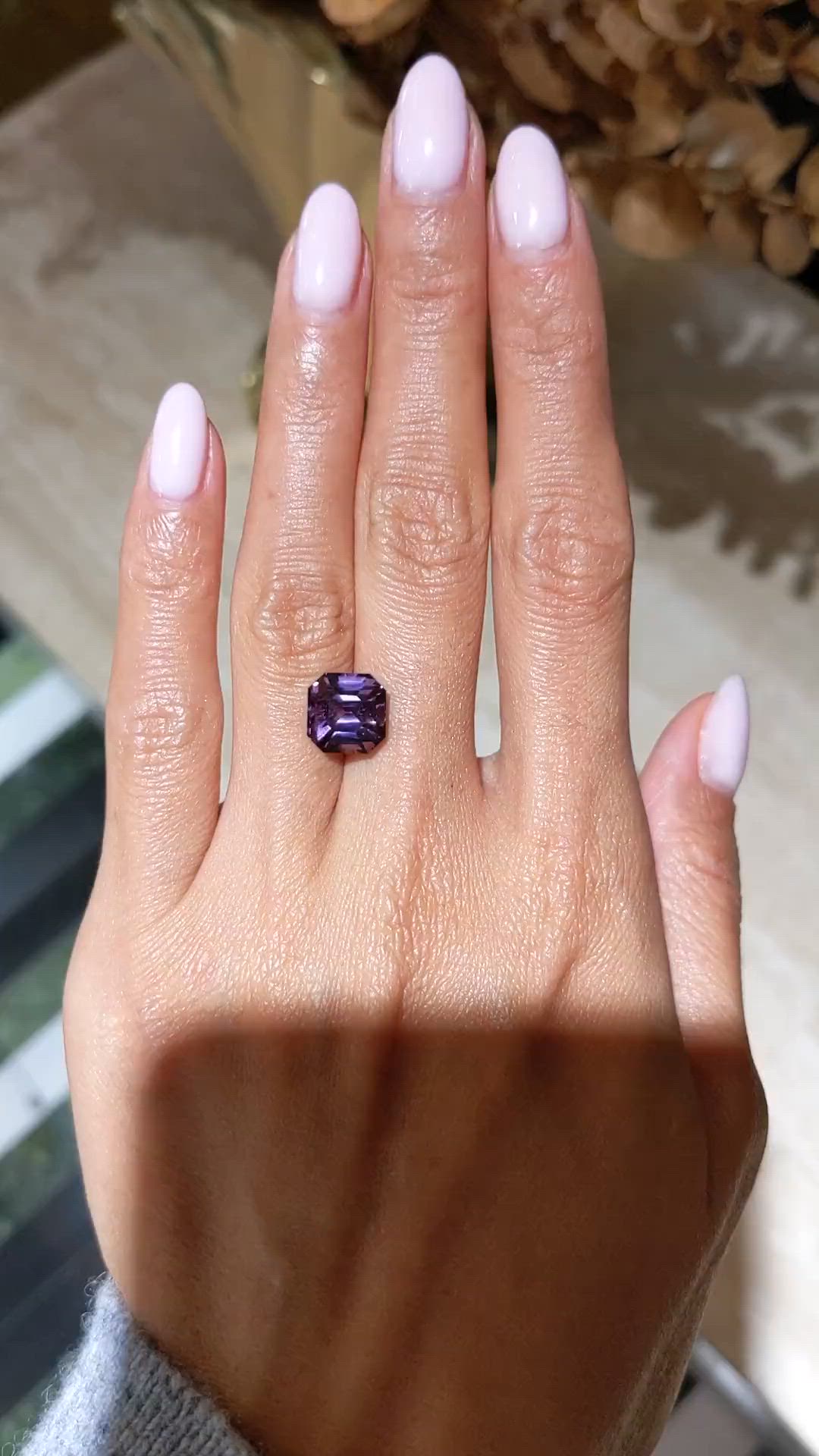 5.68 Ct. Pinkish Purple Spinel from Ceylon (Sri Lanka) Size Video