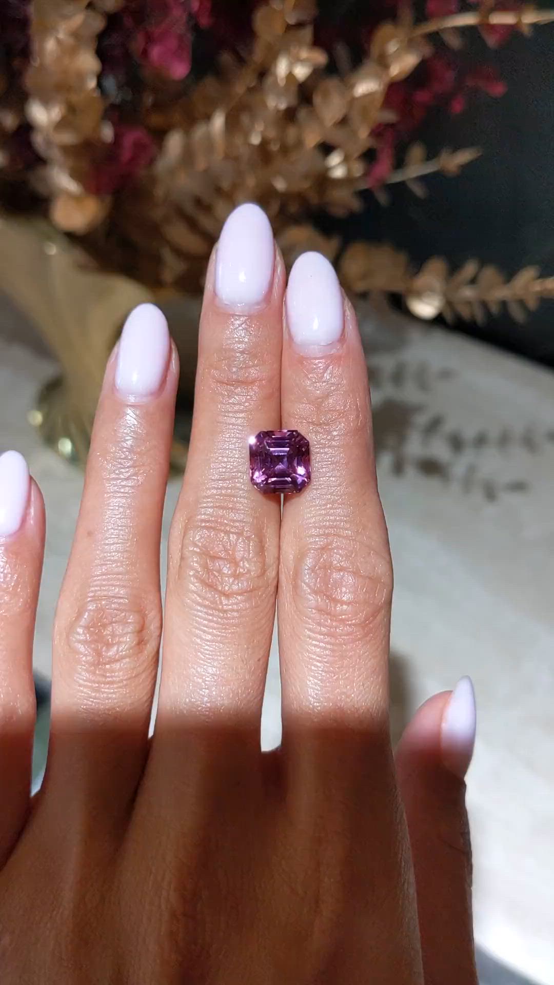 5.02 Ct. Purplish Pink Spinel from Ceylon (Sri Lanka) Size Video