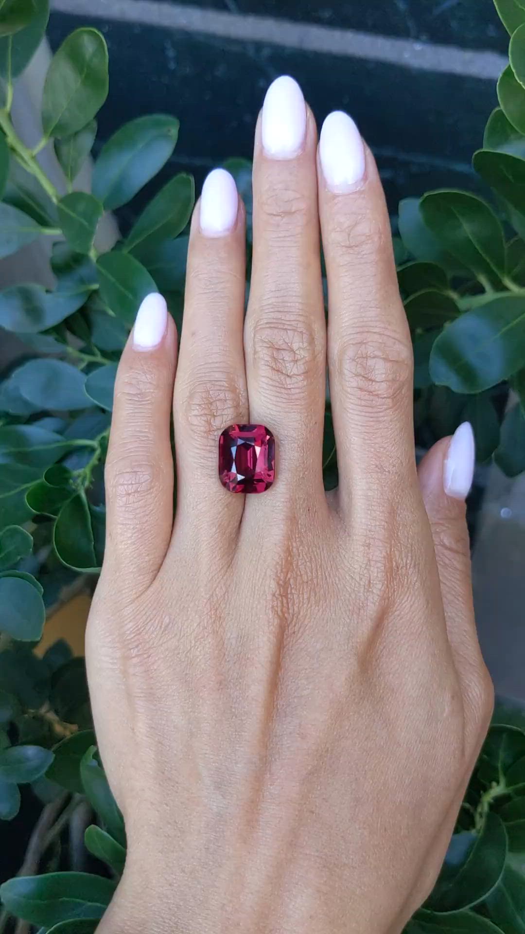 11.30 Ct. Purplish Red Garnet from Ceylon (Sri Lanka) Size Video