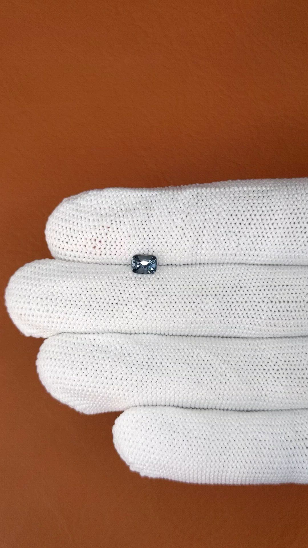 0.66 Ct. Greyish Blue Spinel from Ceylon (Sri Lanka) Size Video