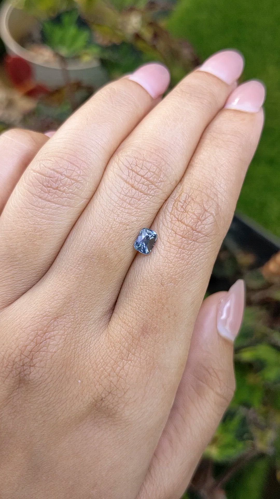 0.66 Ct. Greyish Blue Spinel from Ceylon (Sri Lanka) Size Video