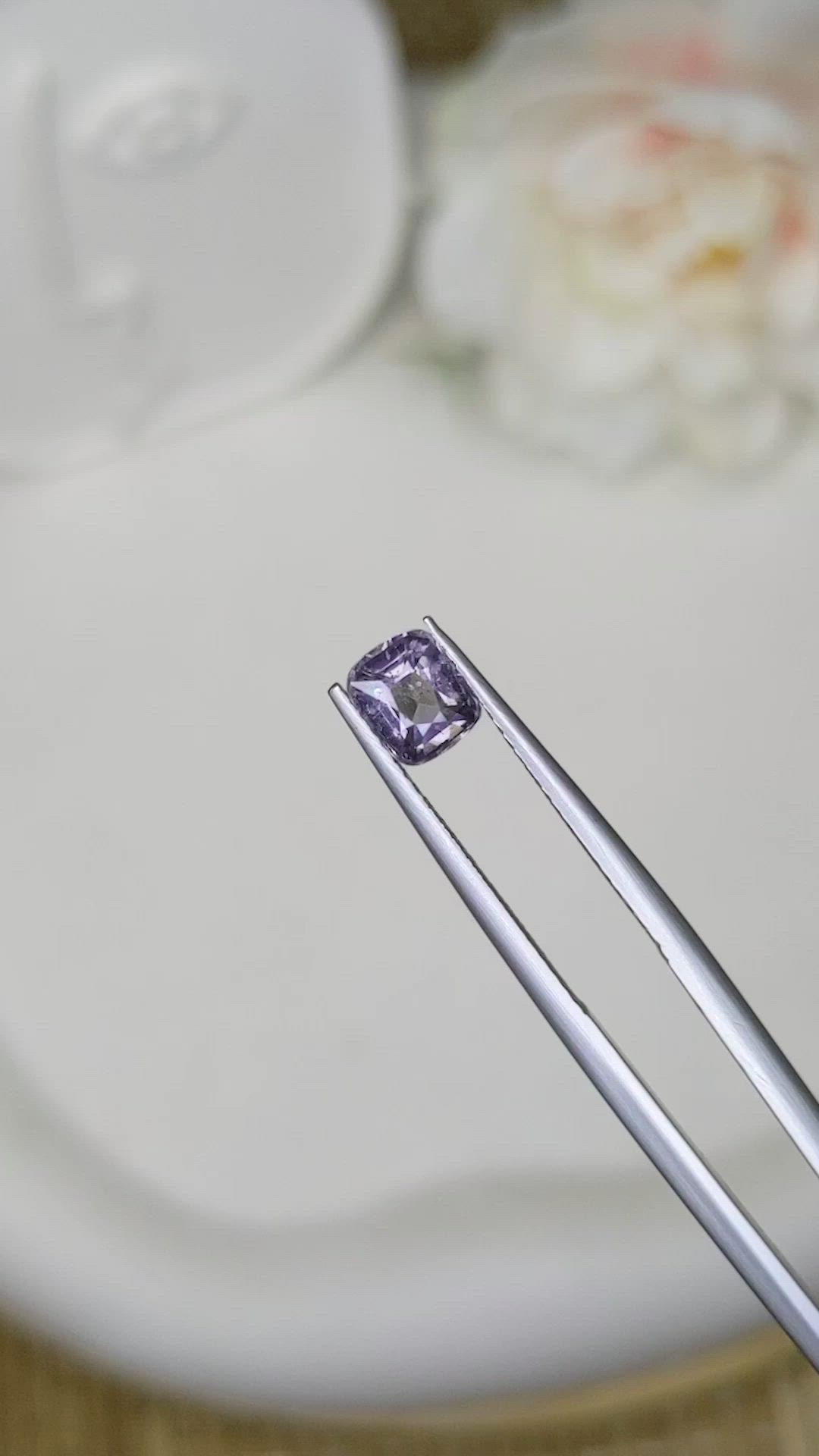 0.87 Ct. Pinkish Purple Spinel from Ceylon (Sri Lanka) Size Video