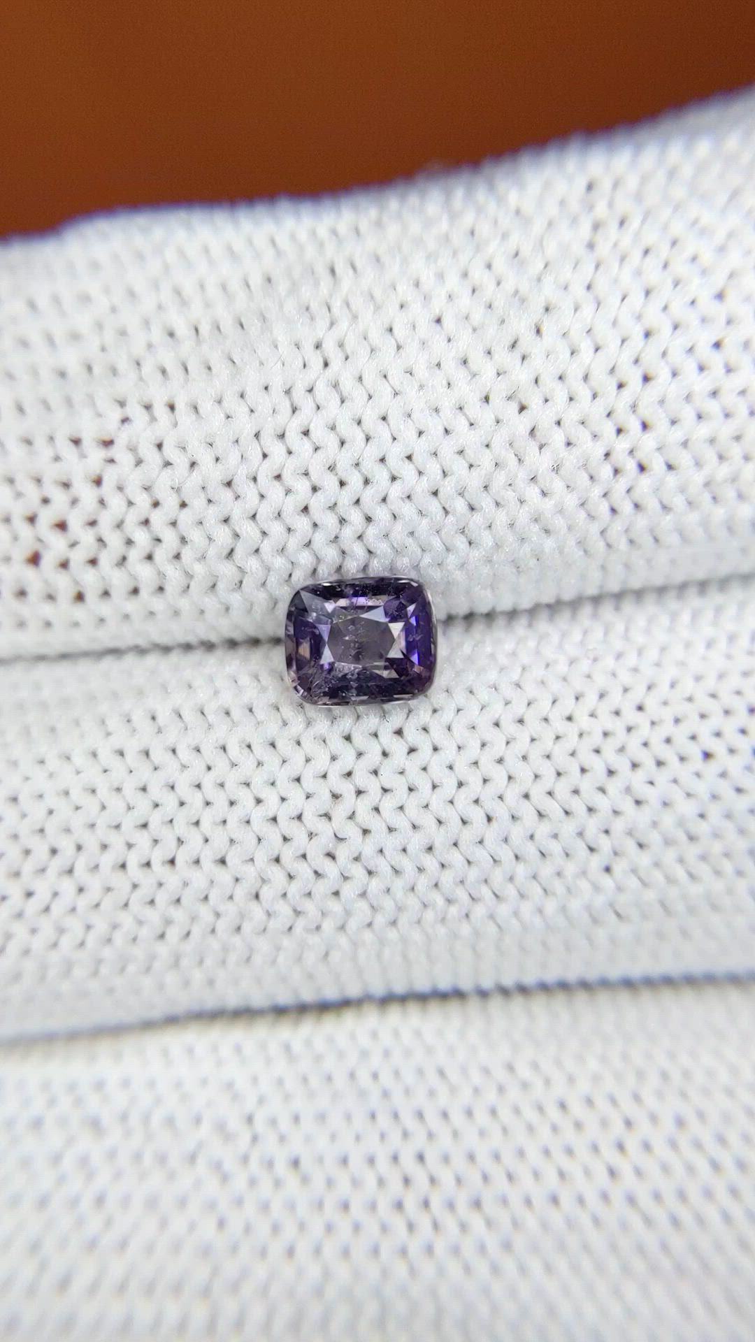 0.87 Ct. Pinkish Purple Spinel from Ceylon (Sri Lanka) Size Video