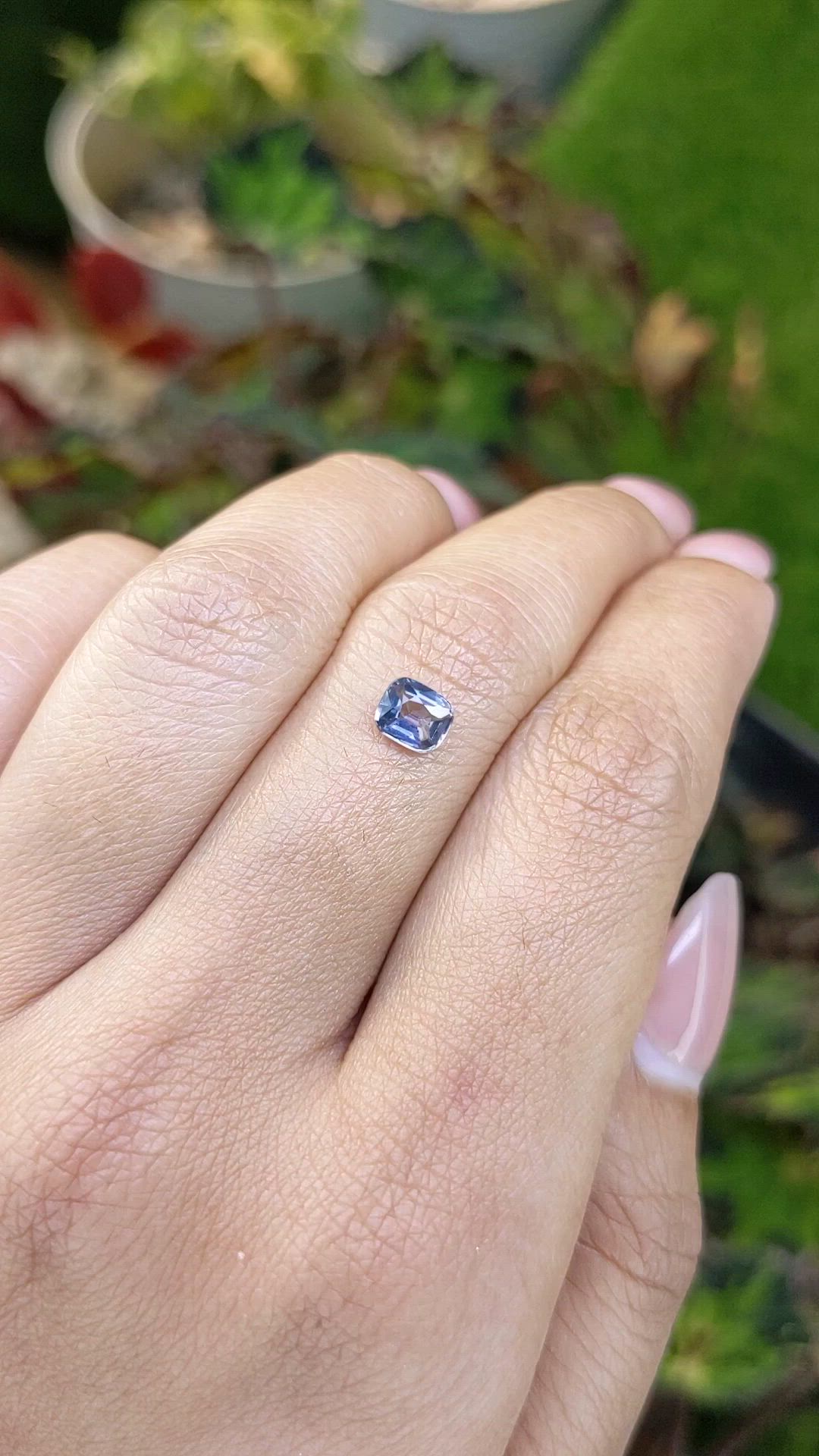 0.57 Ct. Purplish Blue Spinel from Ceylon (Sri Lanka) Size Video