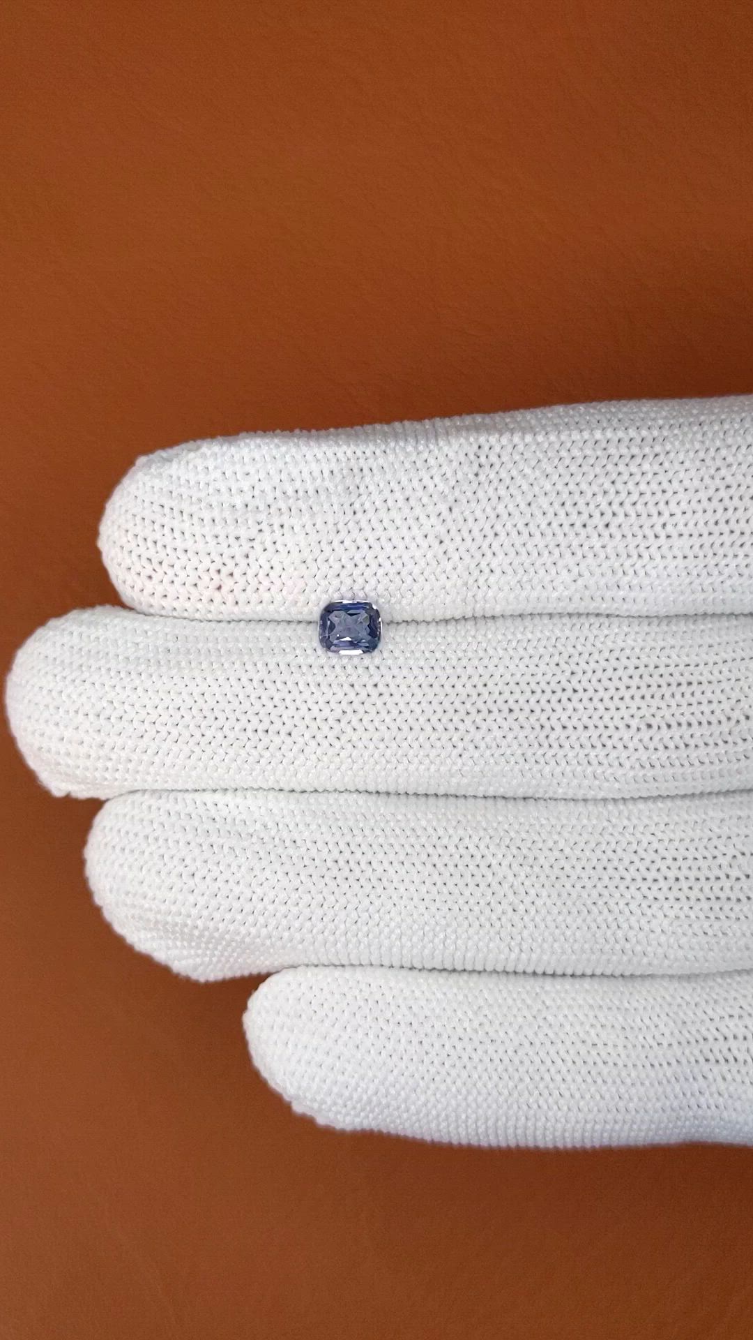 0.57 Ct. Purplish Blue Spinel from Ceylon (Sri Lanka) Size Video