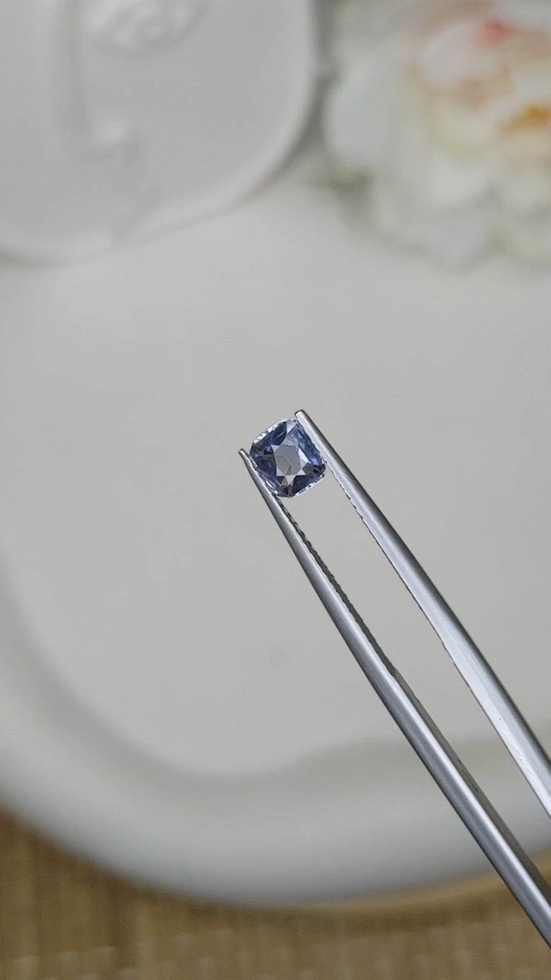 0.57 Ct. Purplish Blue Spinel from Ceylon (Sri Lanka) Size Video