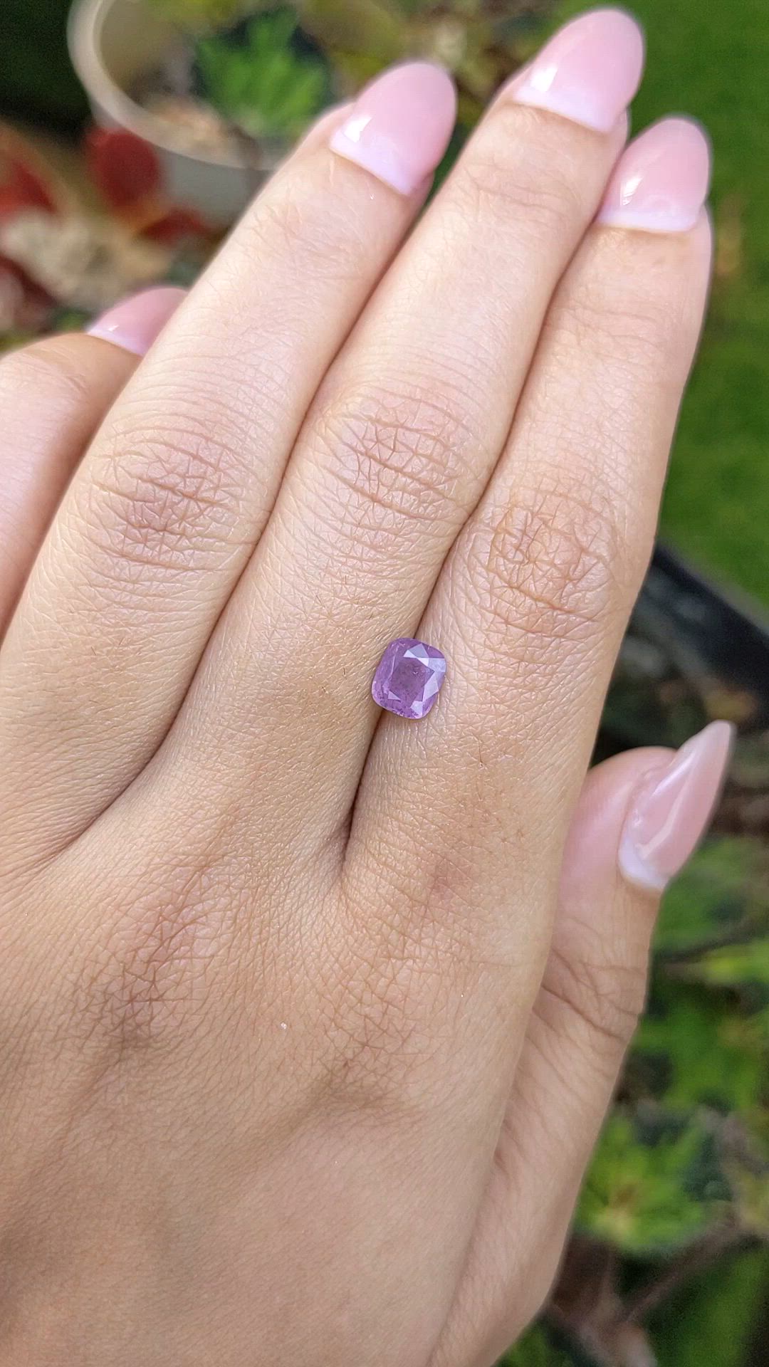 0.93 Ct. Pinkish Purple Spinel from Ceylon (Sri Lanka) Size Video