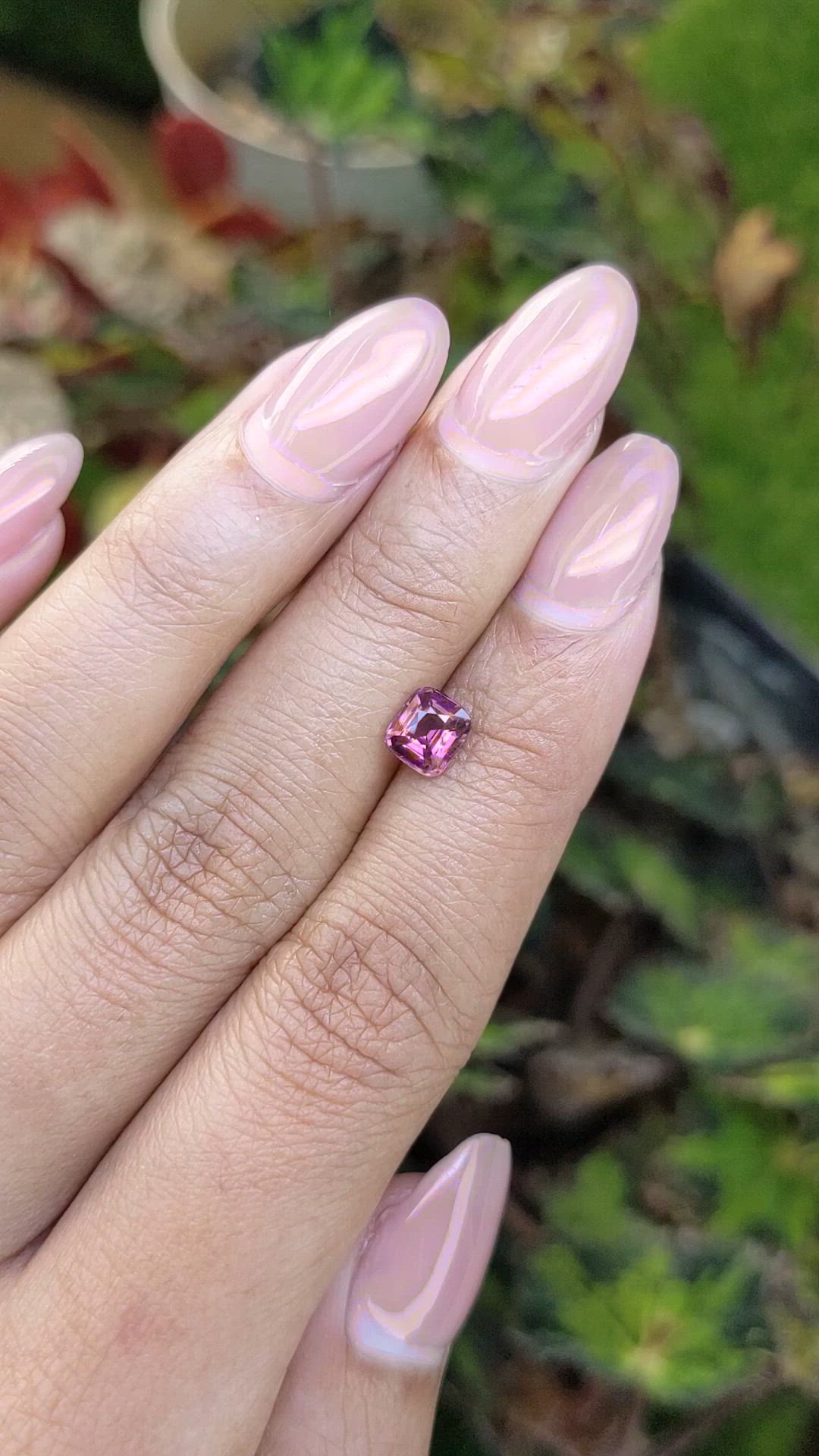 0.85 Ct. Purplish Pink Spinel from Ceylon (Sri Lanka) Size Video