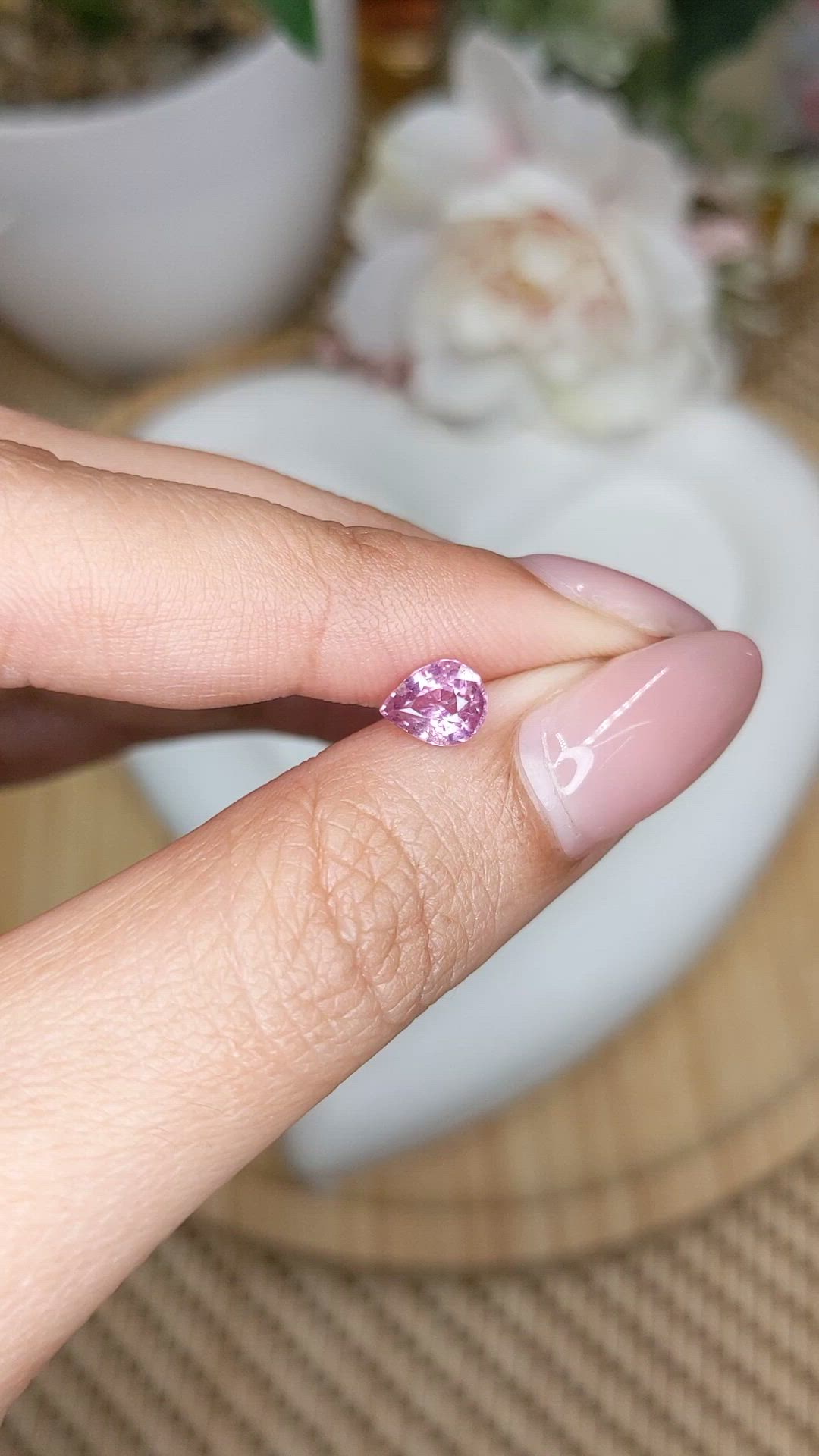 0.82 Ct. Purplish Pink Spinel from Ceylon (Sri Lanka) Size Video