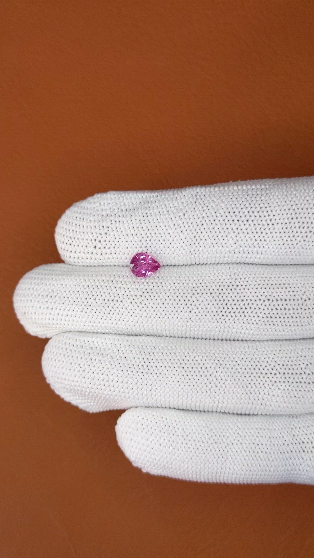 0.82 Ct. Purplish Pink Spinel from Ceylon (Sri Lanka) Size Video